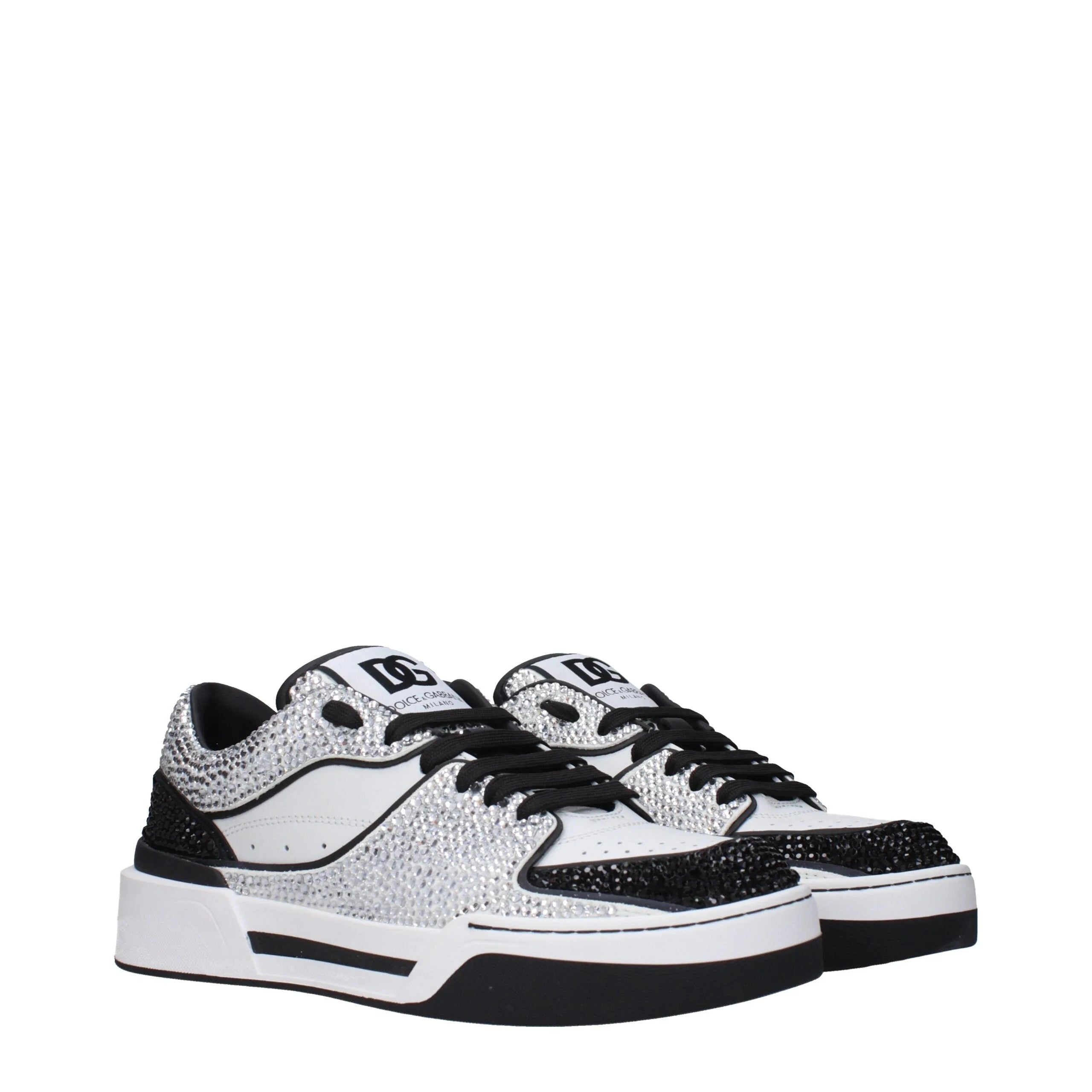 Dolce & Gabbana White Leather Low Tops - EU38/US8