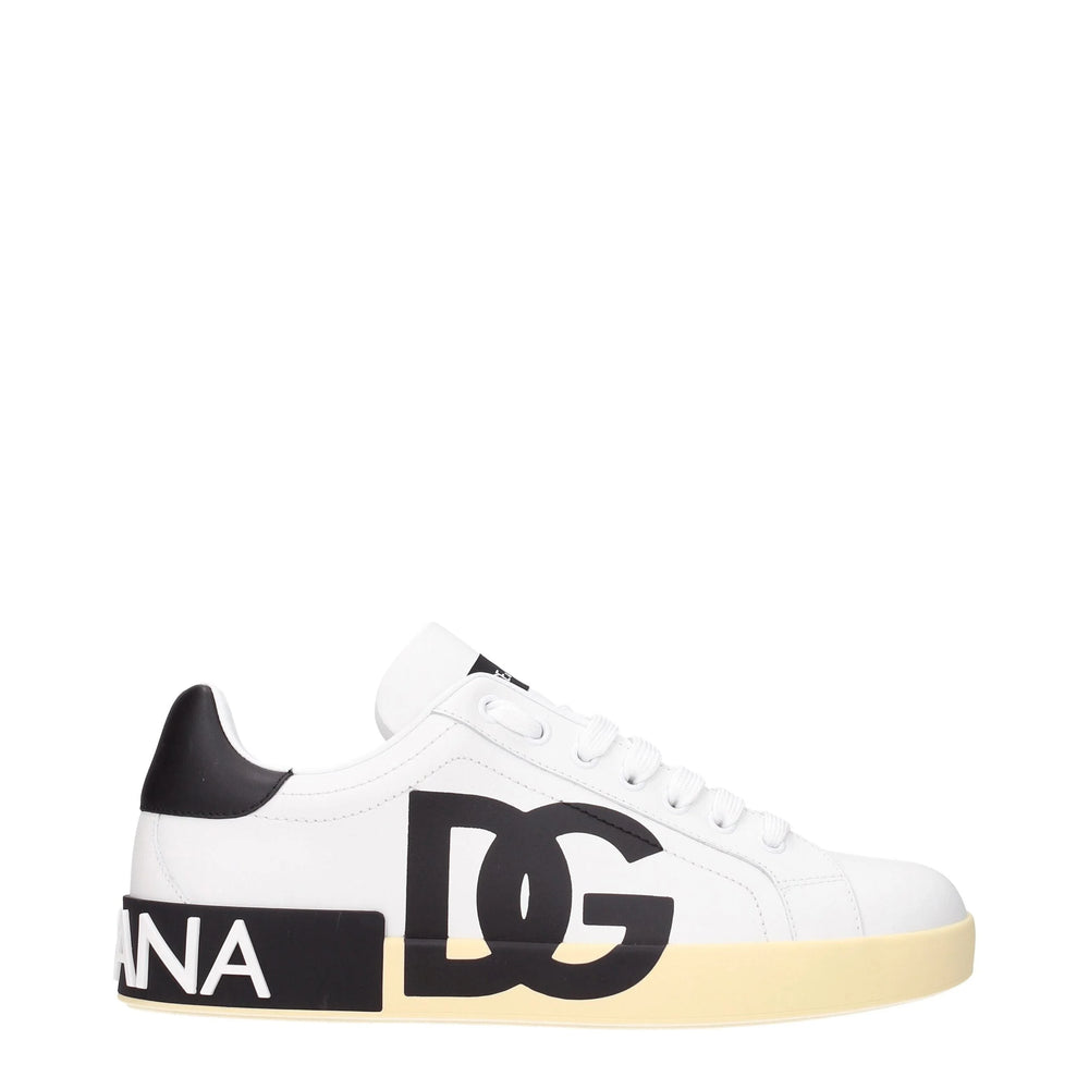 Dolce & Gabbana White Leather Low Tops - EU40/US7