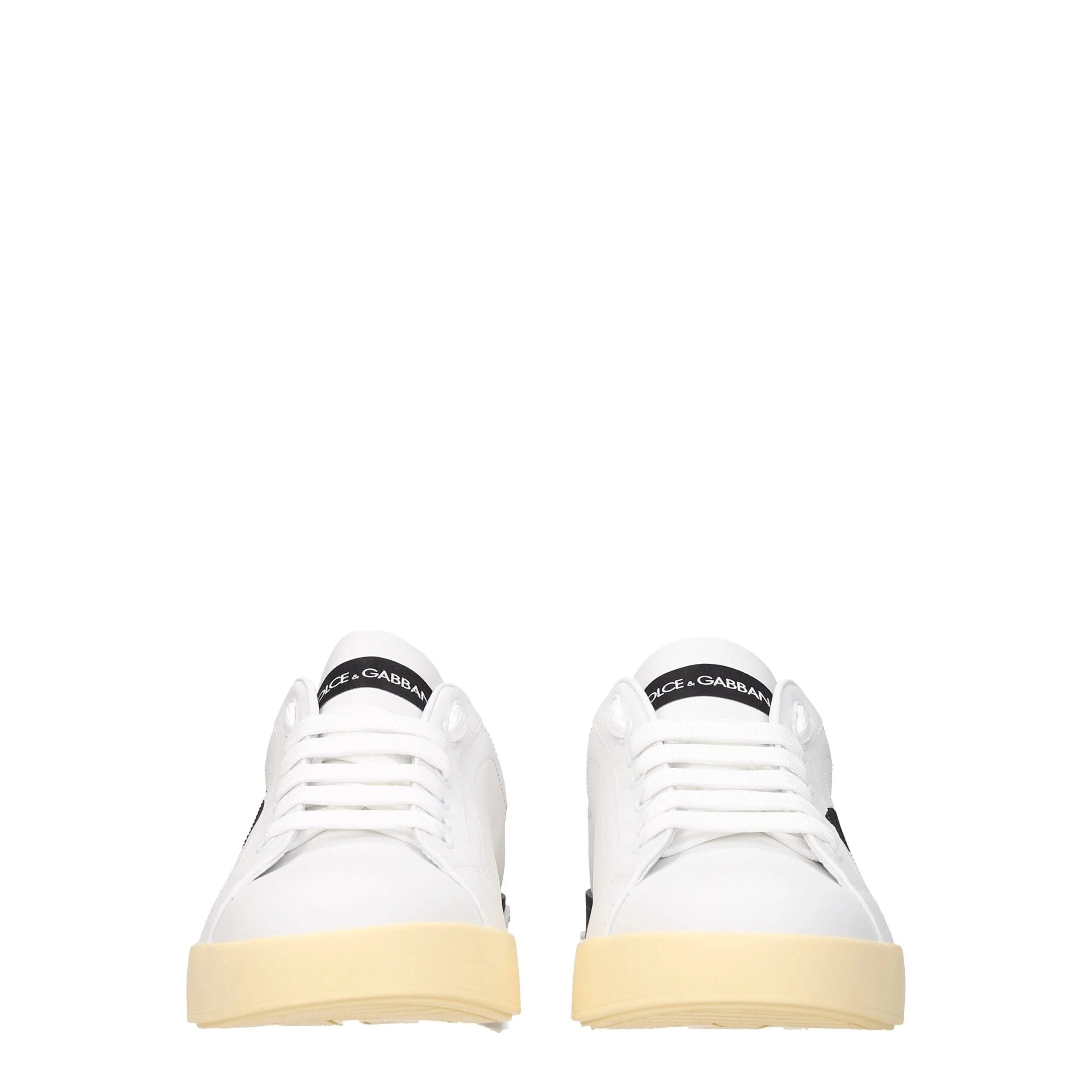 Dolce & Gabbana White Leather Low Tops - EU40/US7