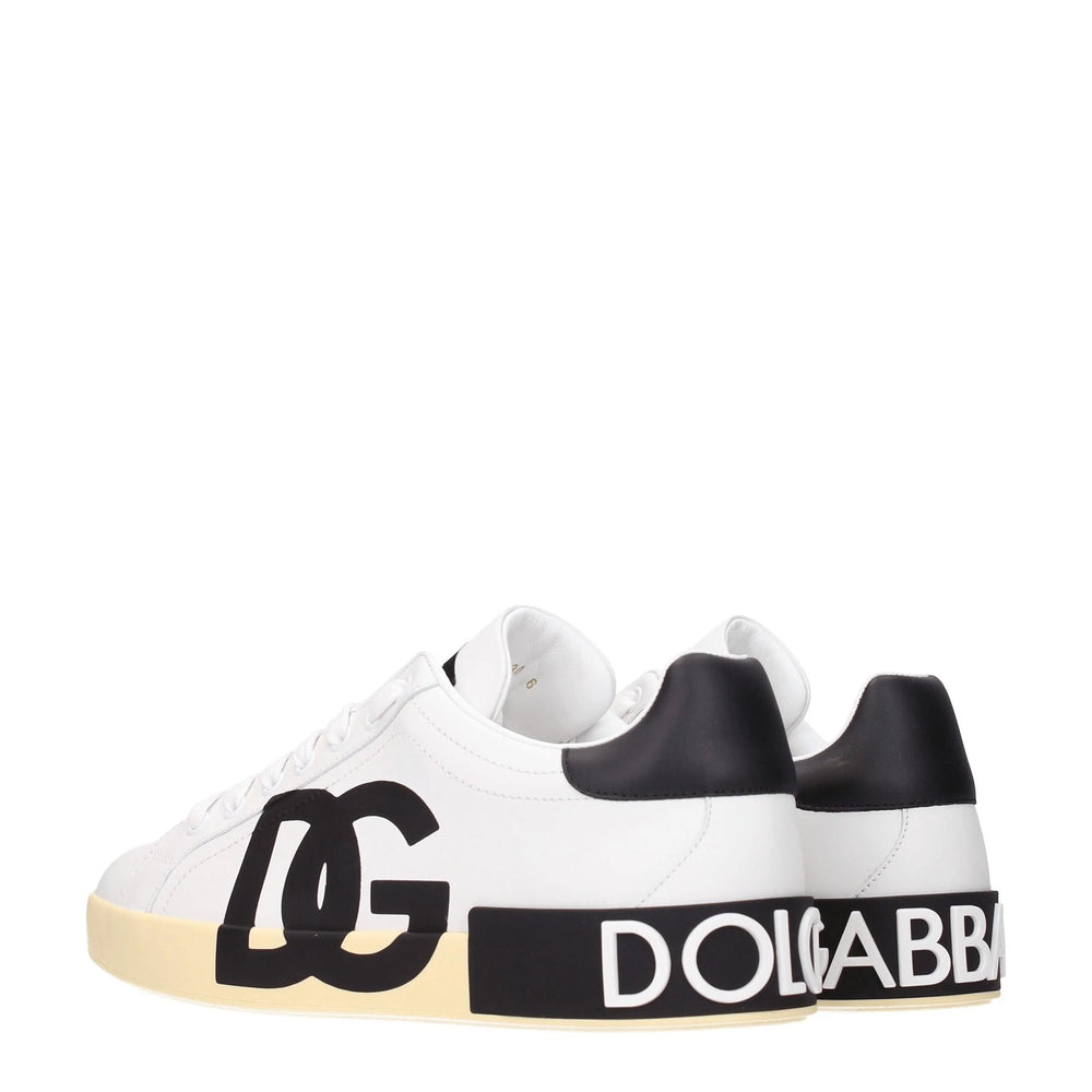 Dolce & Gabbana White Leather Low Tops - EU40/US7