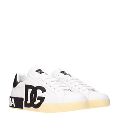 Dolce & Gabbana White Leather Low Tops - EU40/US7