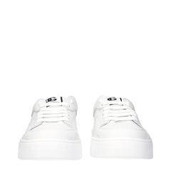 Dolce & Gabbana White Leather Low Tops - EU45/US12