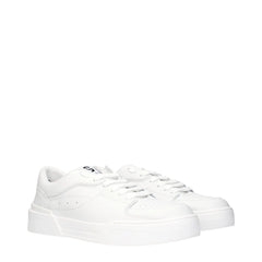 Dolce & Gabbana White Leather Low Tops - EU45/US12