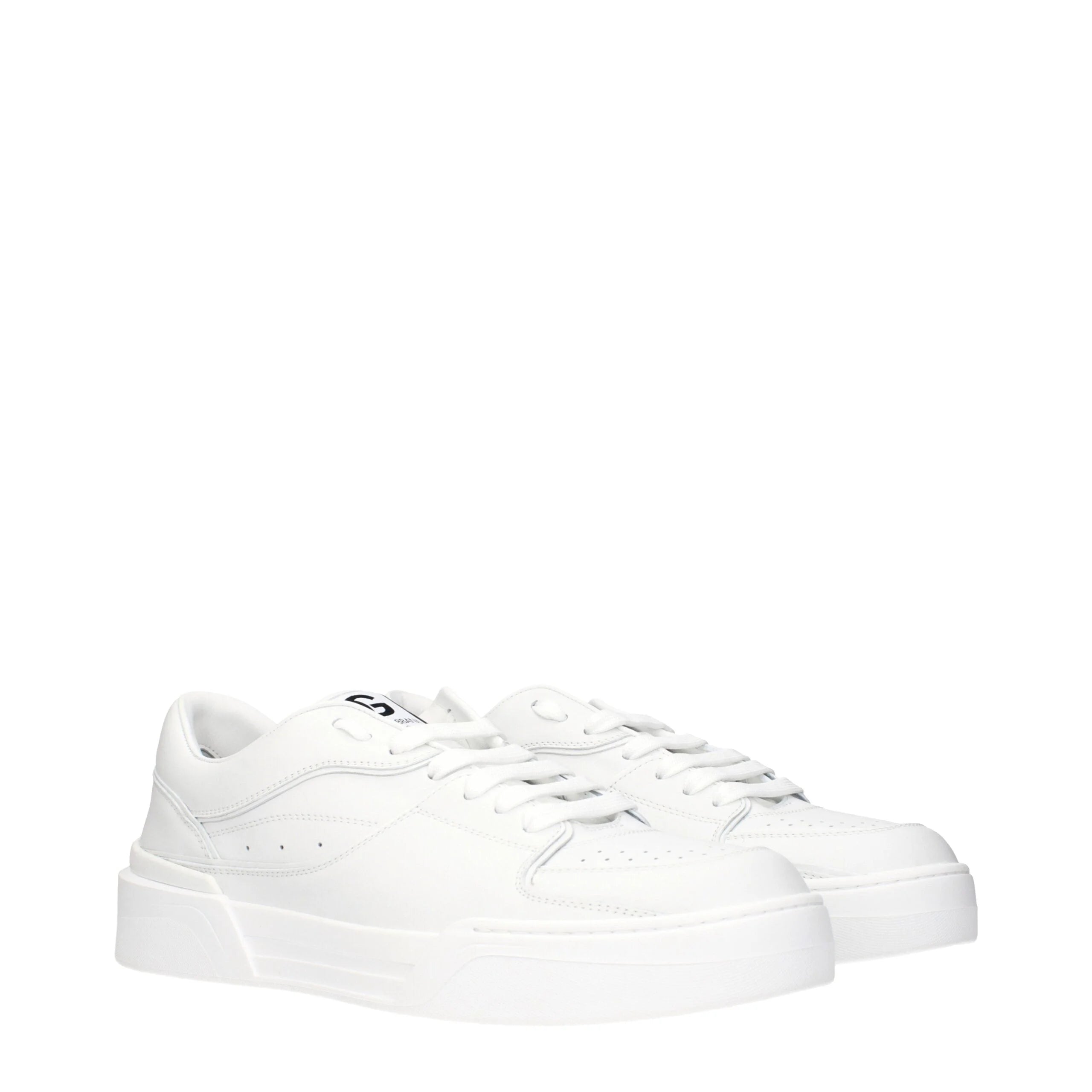 Dolce & Gabbana White Leather Low Tops - EU45/US12