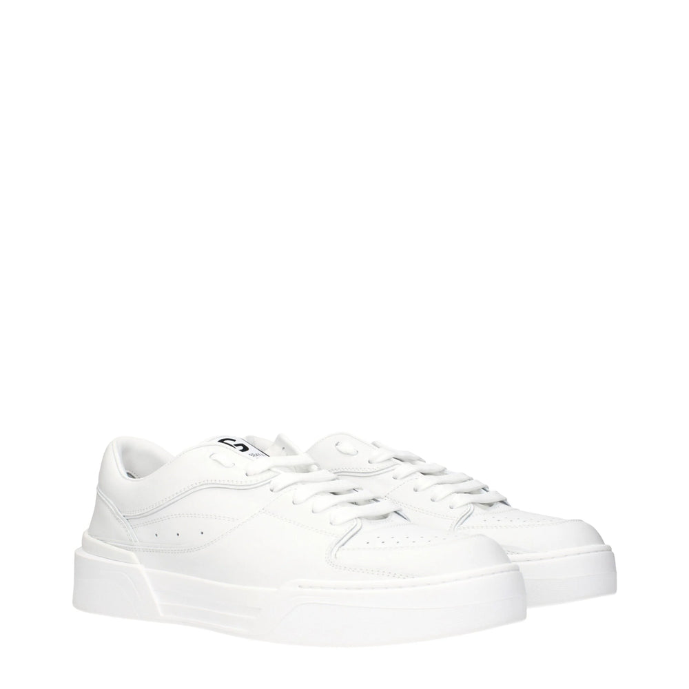 Dolce & Gabbana White Leather Low Tops - EU45/US12