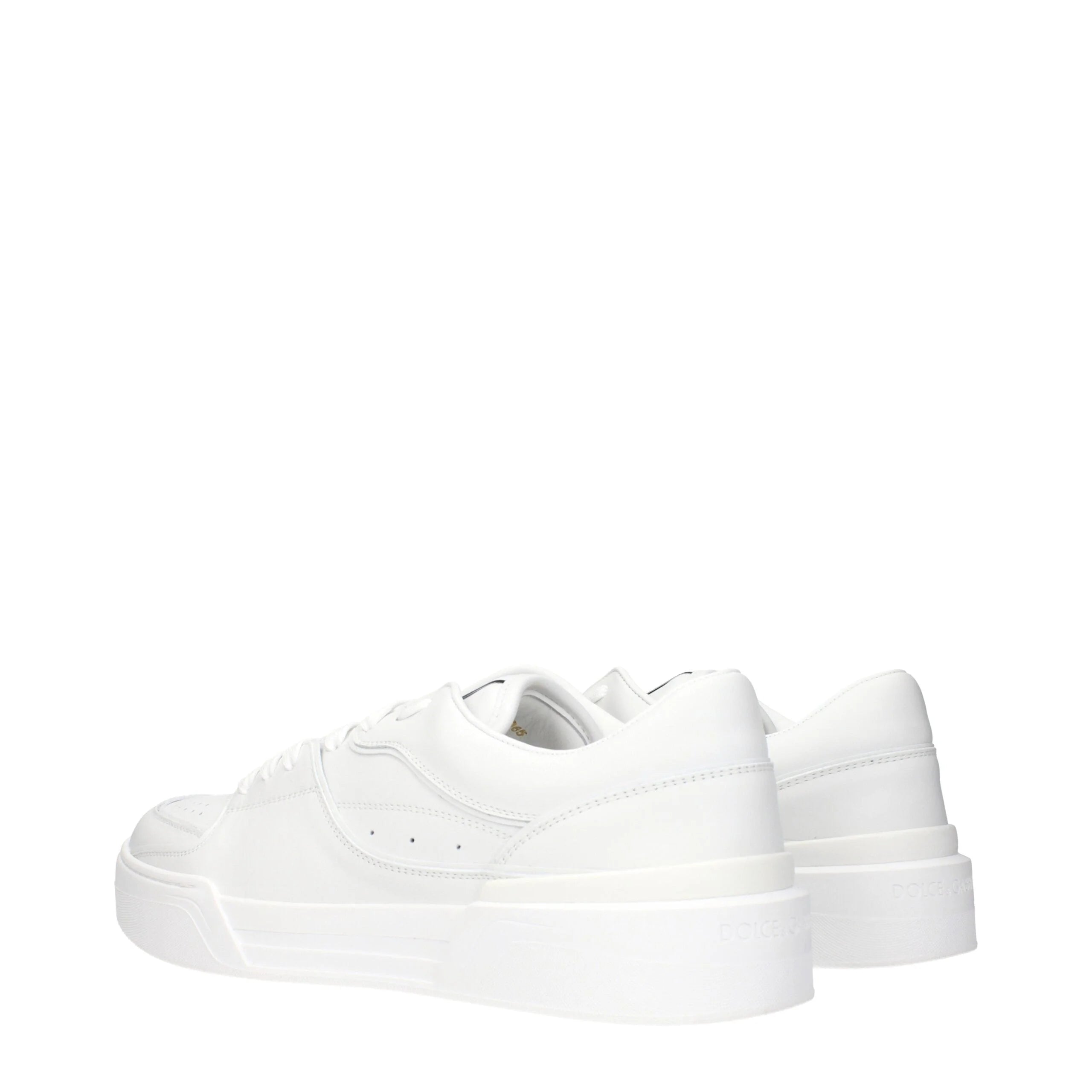 Dolce & Gabbana White Leather Low Tops - EU45/US12