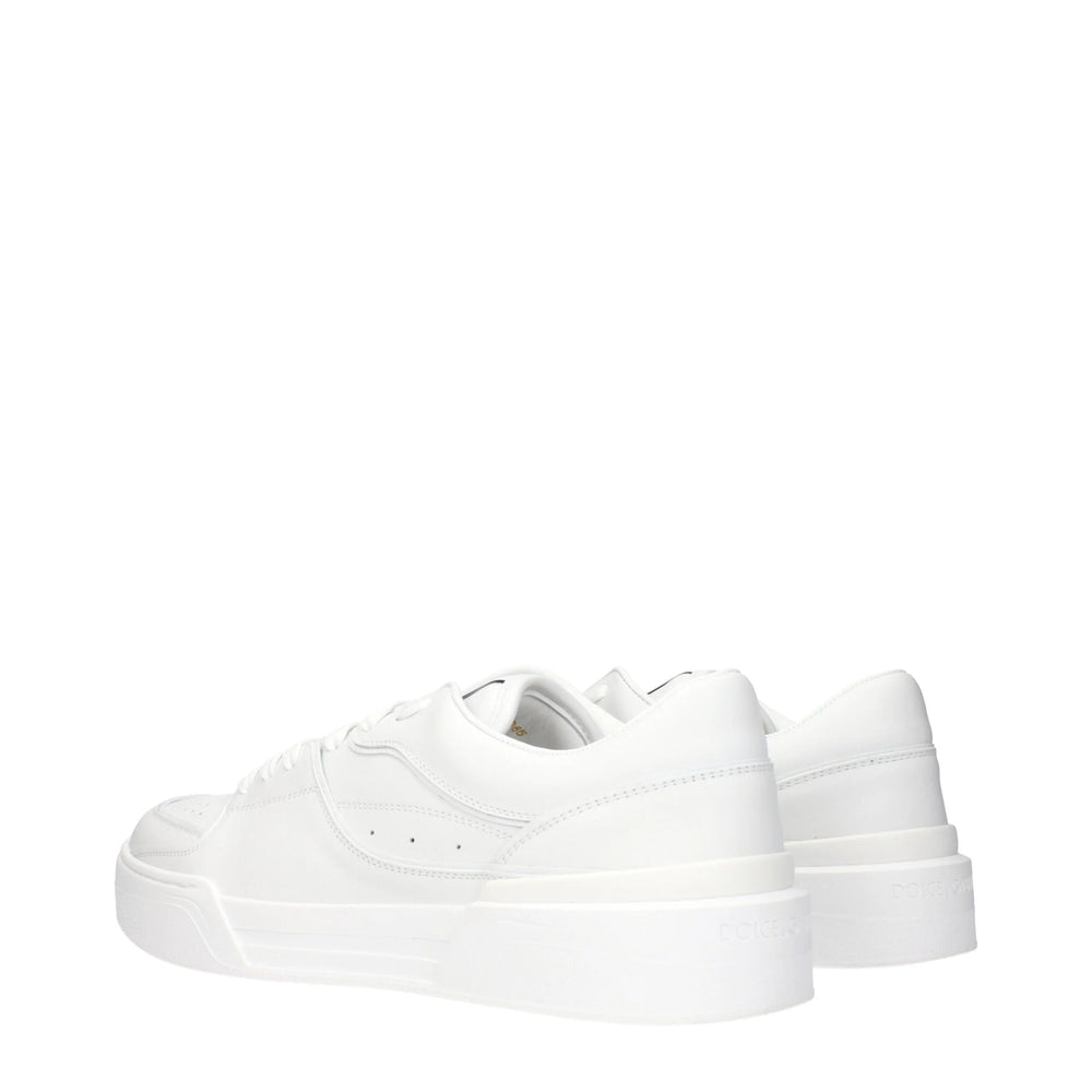 Dolce & Gabbana White Leather Low Tops - EU45/US12