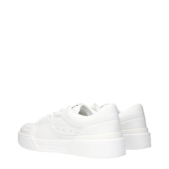 Dolce & Gabbana White Leather Low Tops - EU45/US12