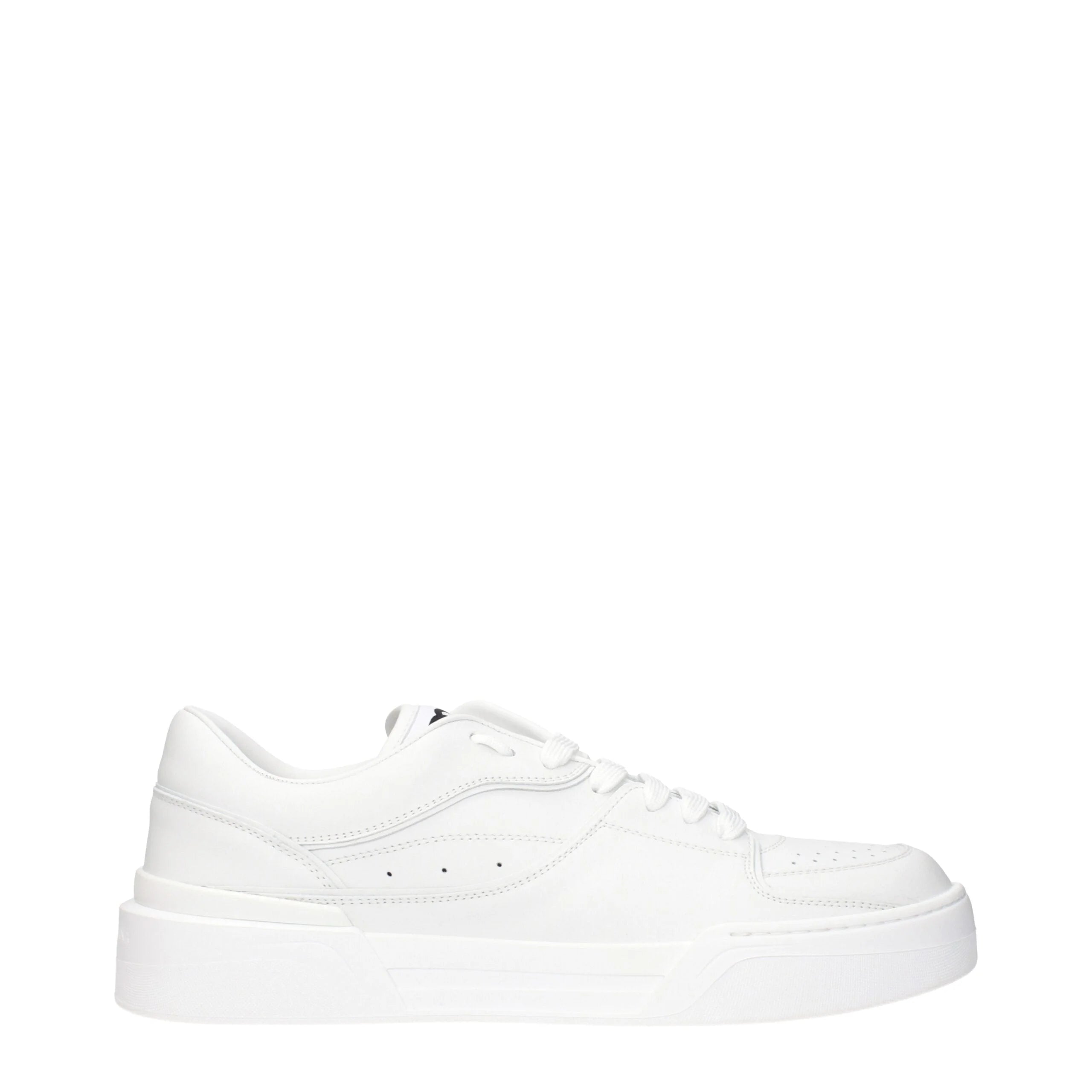 Dolce & Gabbana White Leather Low Tops - EU45/US12