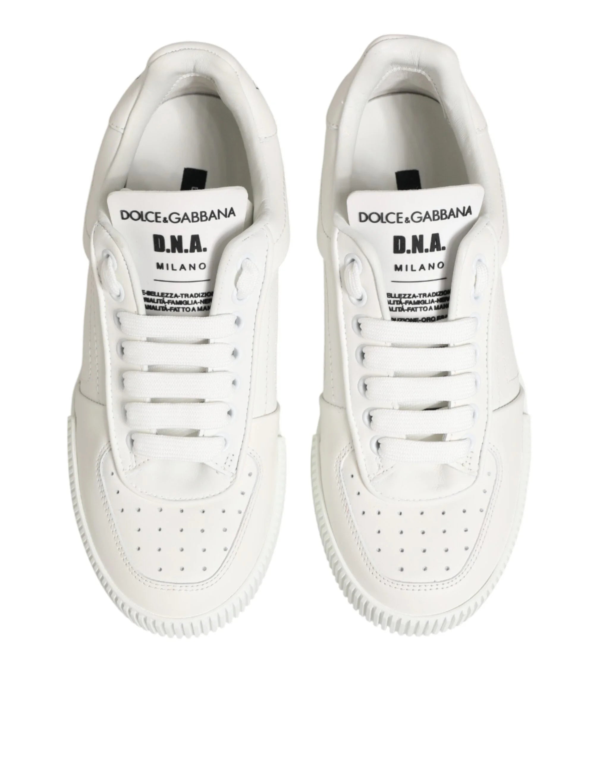 Dolce & Gabbana White Leather MIAMI Low Top Sneakers Shoes - EU37/US6.5