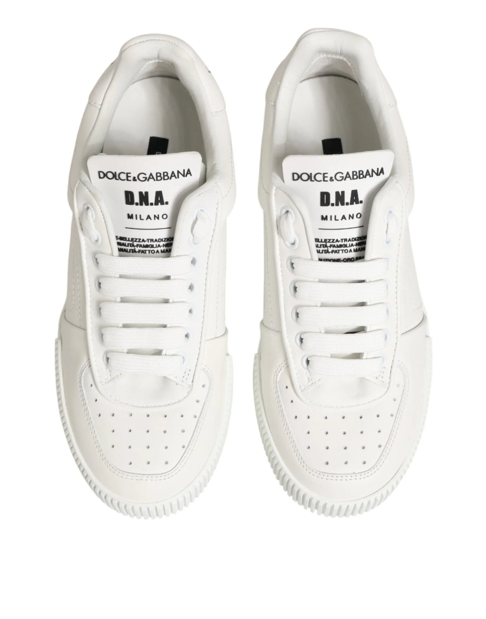 Dolce & Gabbana White Leather MIAMI Low Top Sneakers Shoes - EU37/US6.5