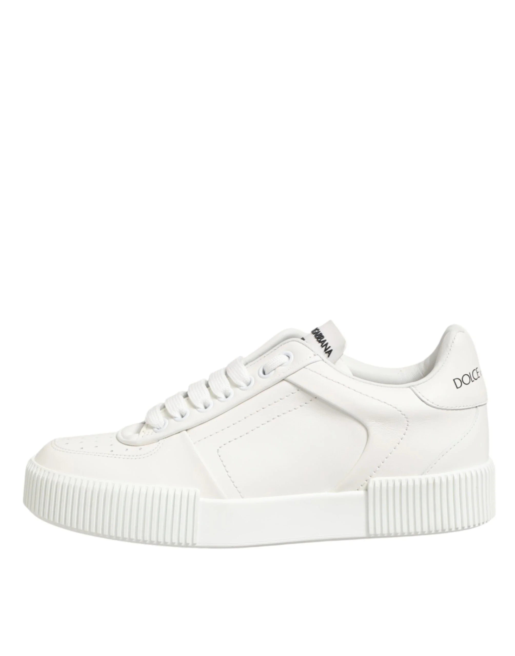 Dolce & Gabbana White Leather MIAMI Low Top Sneakers Shoes - EU37/US6.5