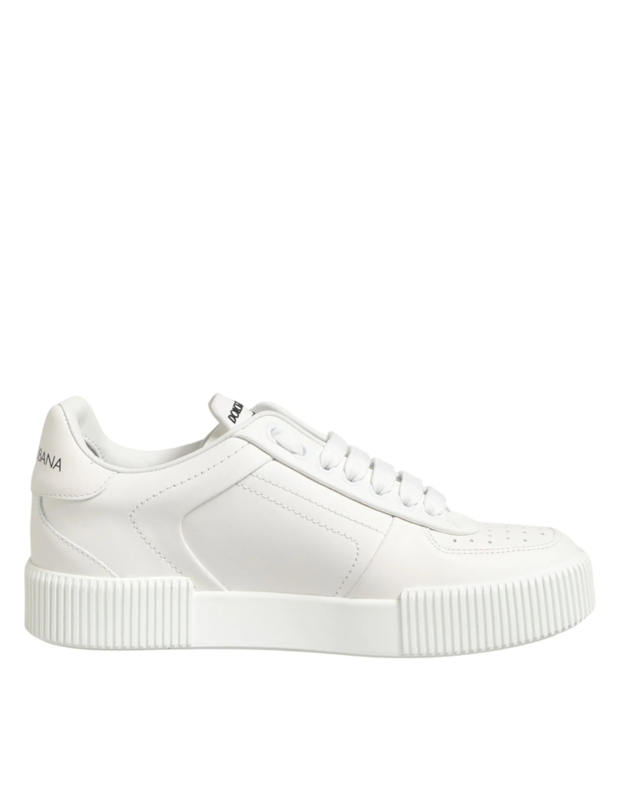 Dolce & Gabbana White Leather MIAMI Low Top Sneakers Shoes - EU37/US6.5