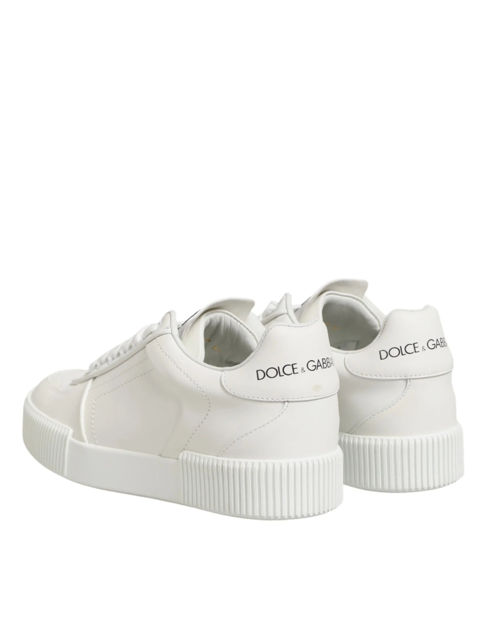 Dolce & Gabbana White Leather MIAMI Low Top Sneakers Shoes - EU37/US6.5