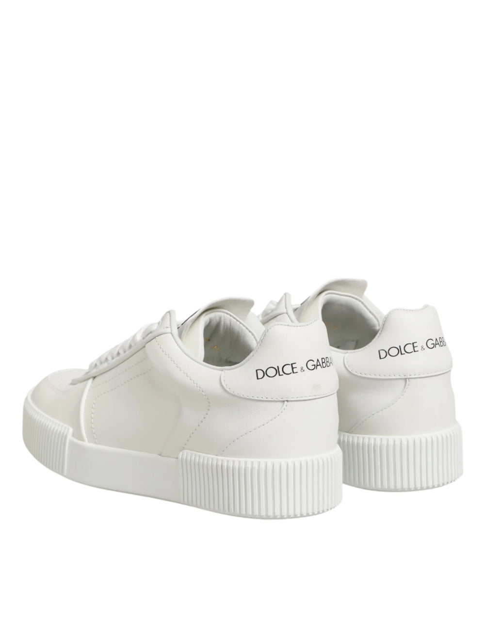 Dolce & Gabbana White Leather MIAMI Low Top Sneakers Shoes - EU37/US6.5