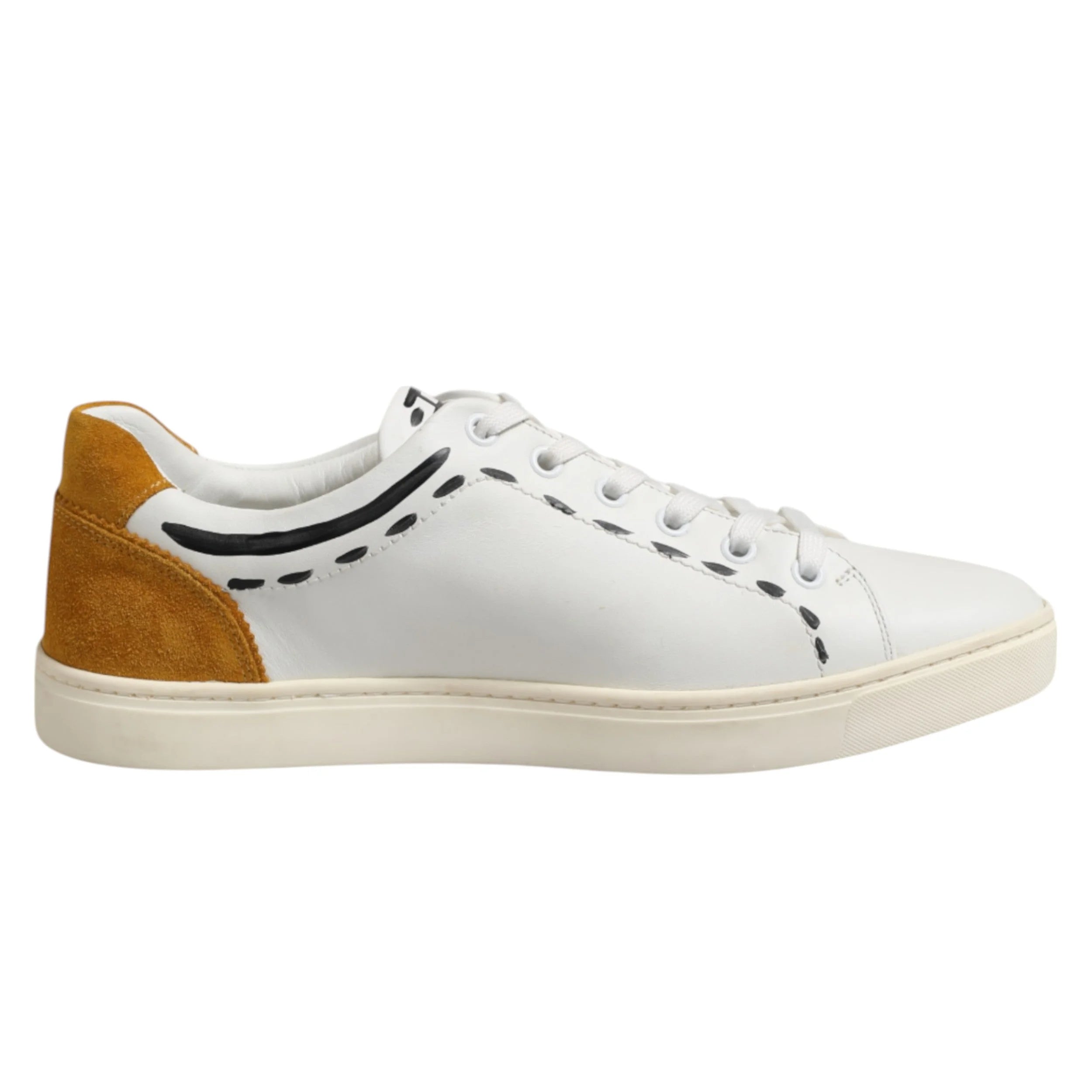 Dolce & Gabbana White Leather MILANO Low Top Sneakers Shoes - Sneakers