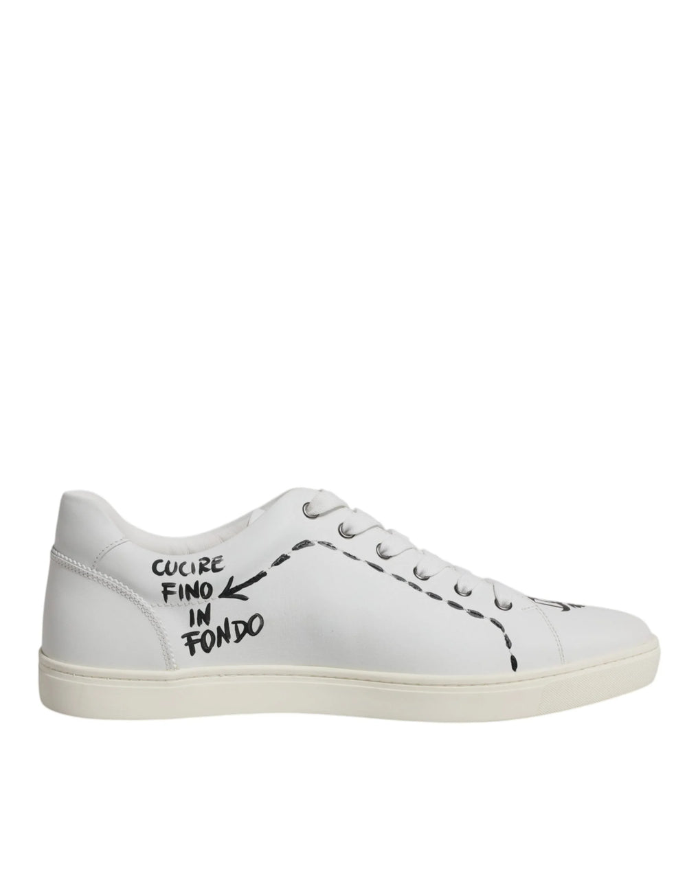 Dolce & Gabbana White Leather Milano Low Top Sneakers Shoes - EU44.5/US11.5 - Sneakers