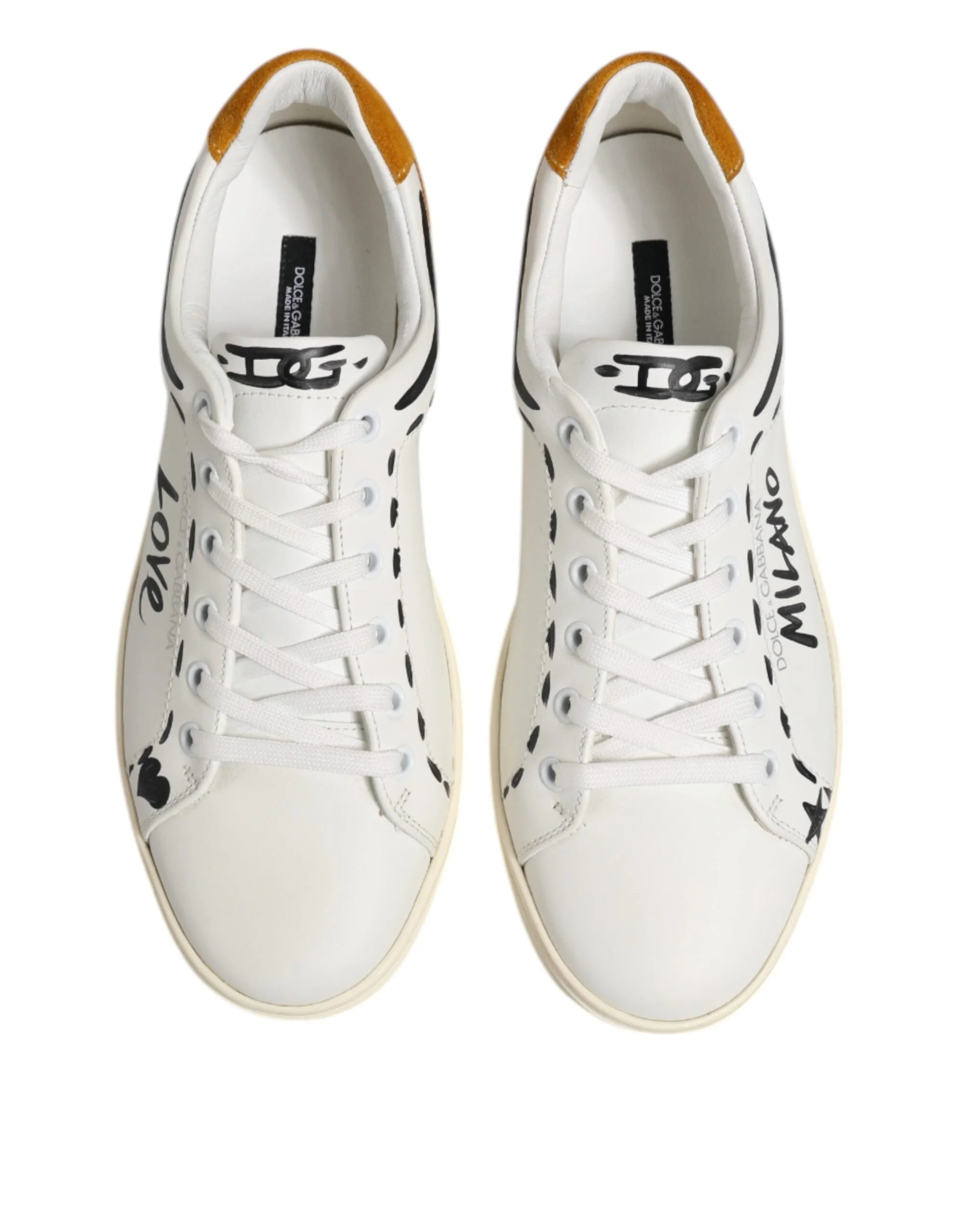 Dolce & Gabbana White Leather MILANO Low Top Sneakers Shoes - Sneakers