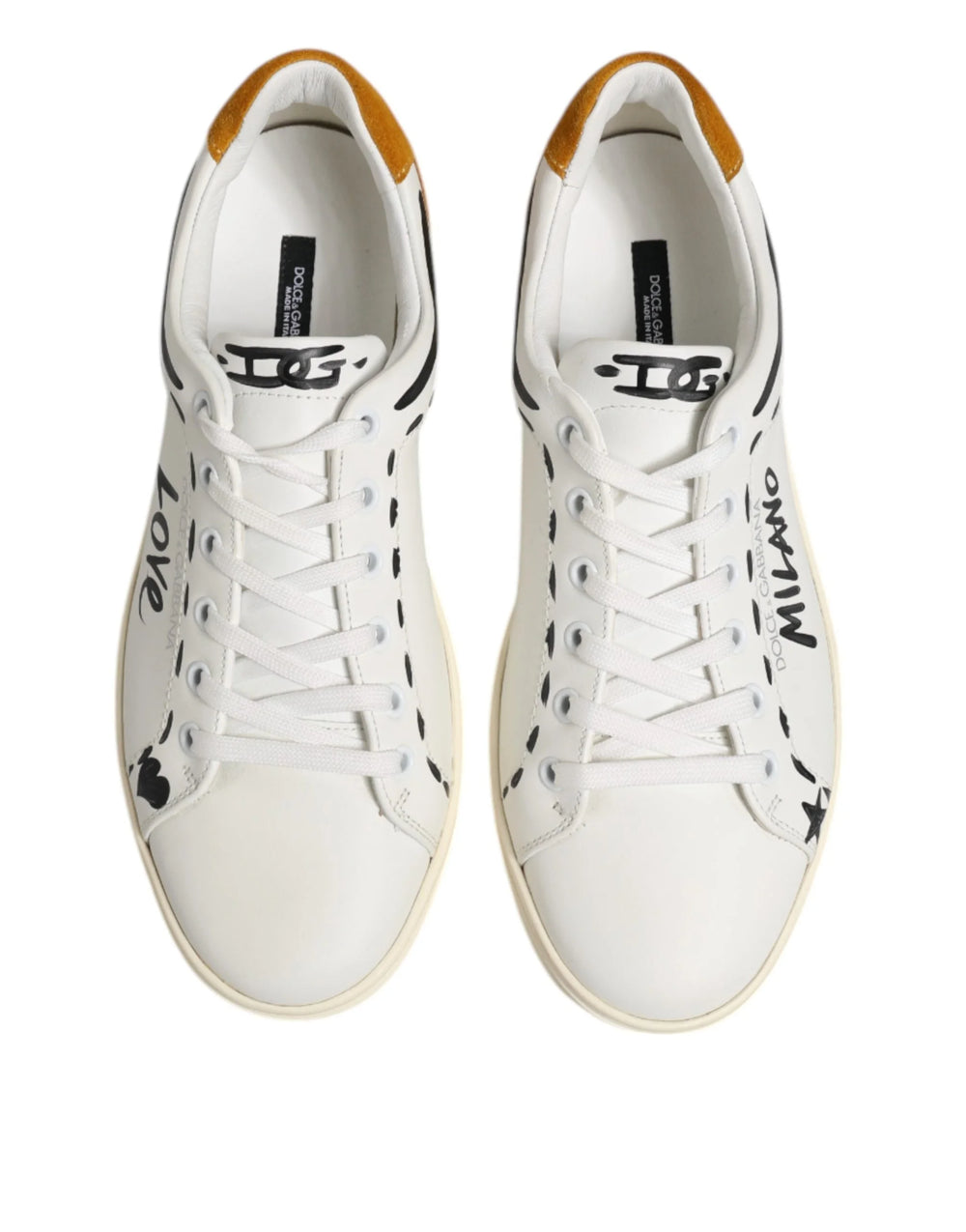 Dolce & Gabbana White Leather MILANO Low Top Sneakers Shoes - Sneakers