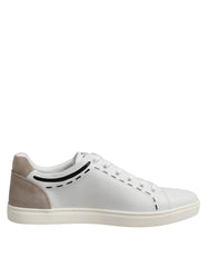 Dolce & Gabbana White Leather MILANO Low Top Sneakers Shoes - Sneakers