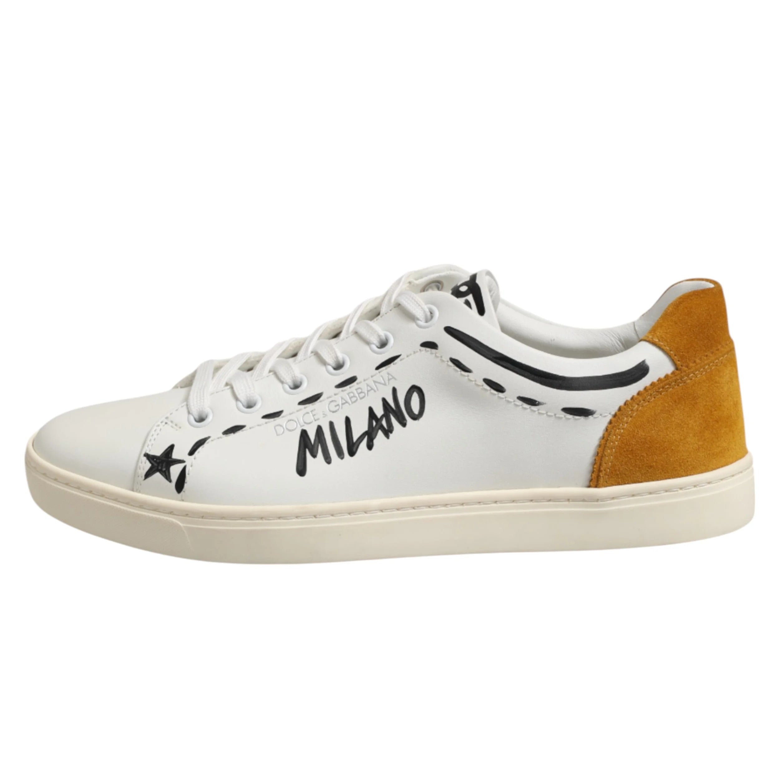Dolce & Gabbana White Leather MILANO Low Top Sneakers Shoes - Sneakers