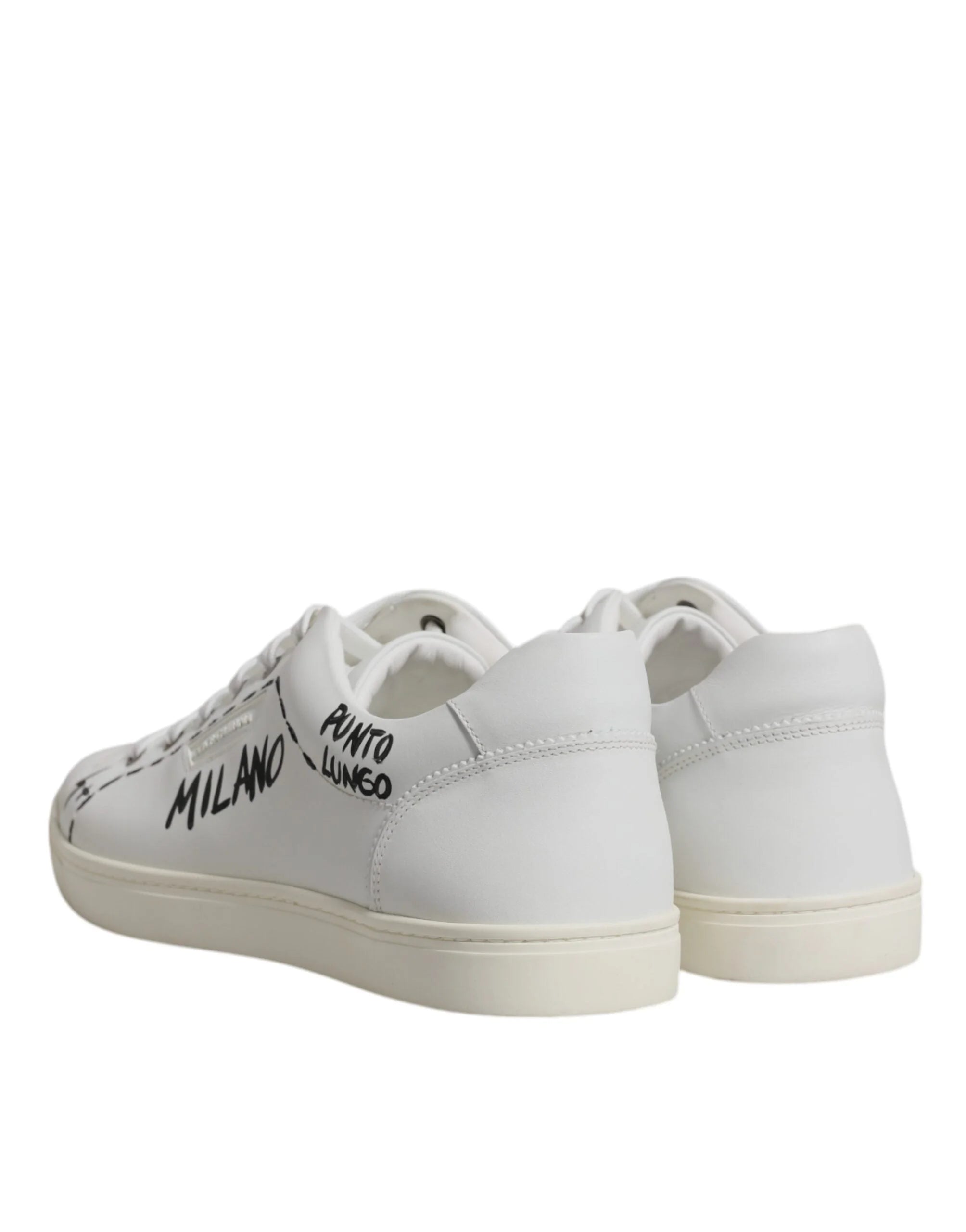 Dolce & Gabbana White Leather Milano Low Top Sneakers Shoes - EU44.5/US11.5 - Sneakers