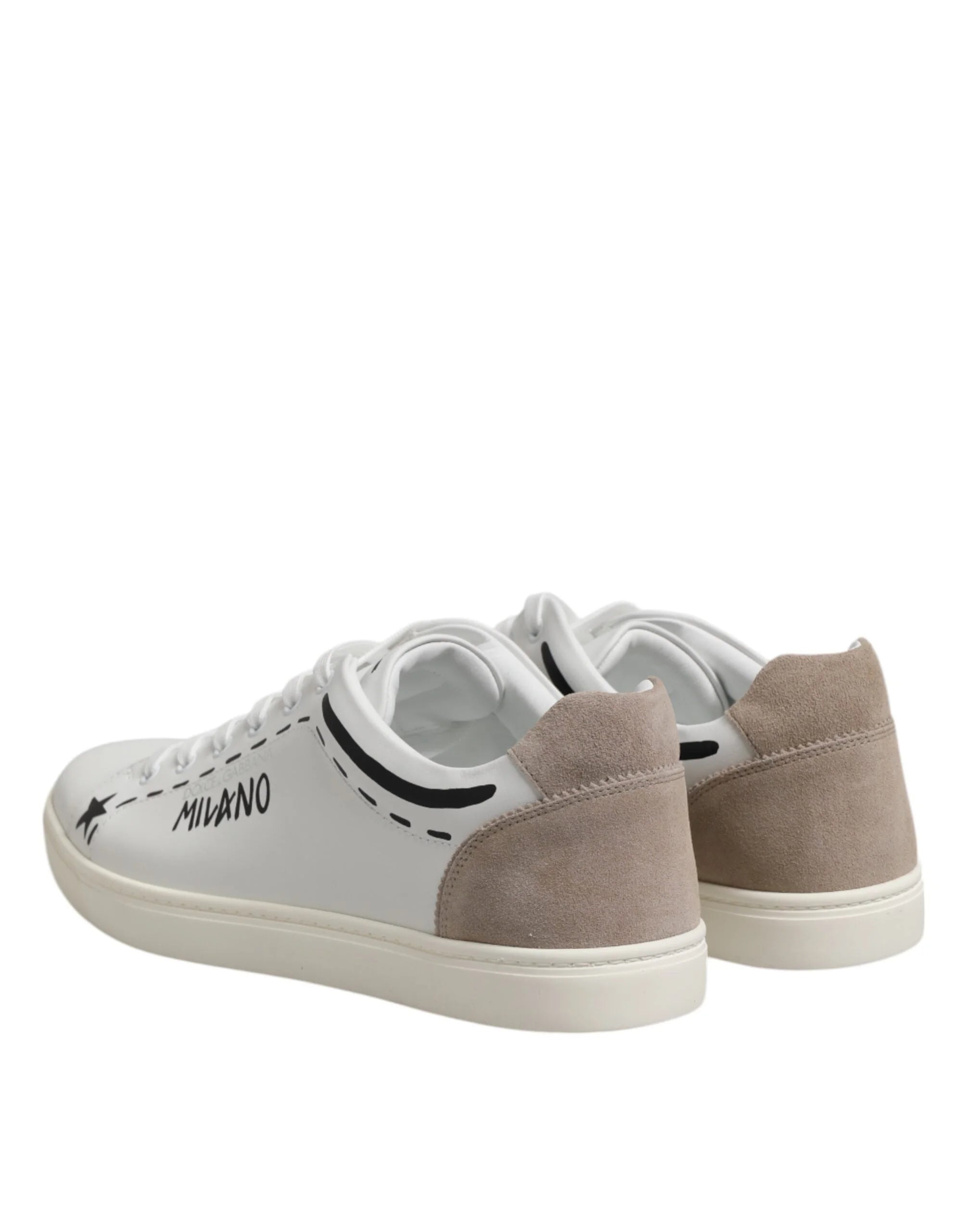 Dolce & Gabbana White Leather MILANO Low Top Sneakers Shoes - Sneakers