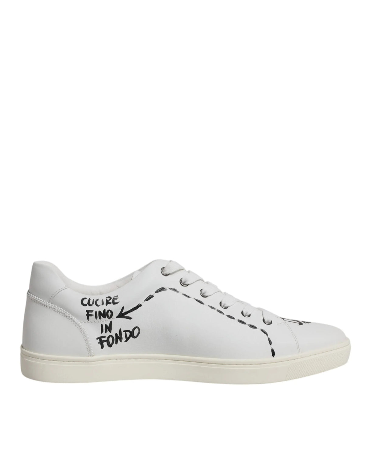 Dolce & Gabbana White Leather Milano Low Top Sneakers Shoes - EU44.5/US11.5 - Sneakers
