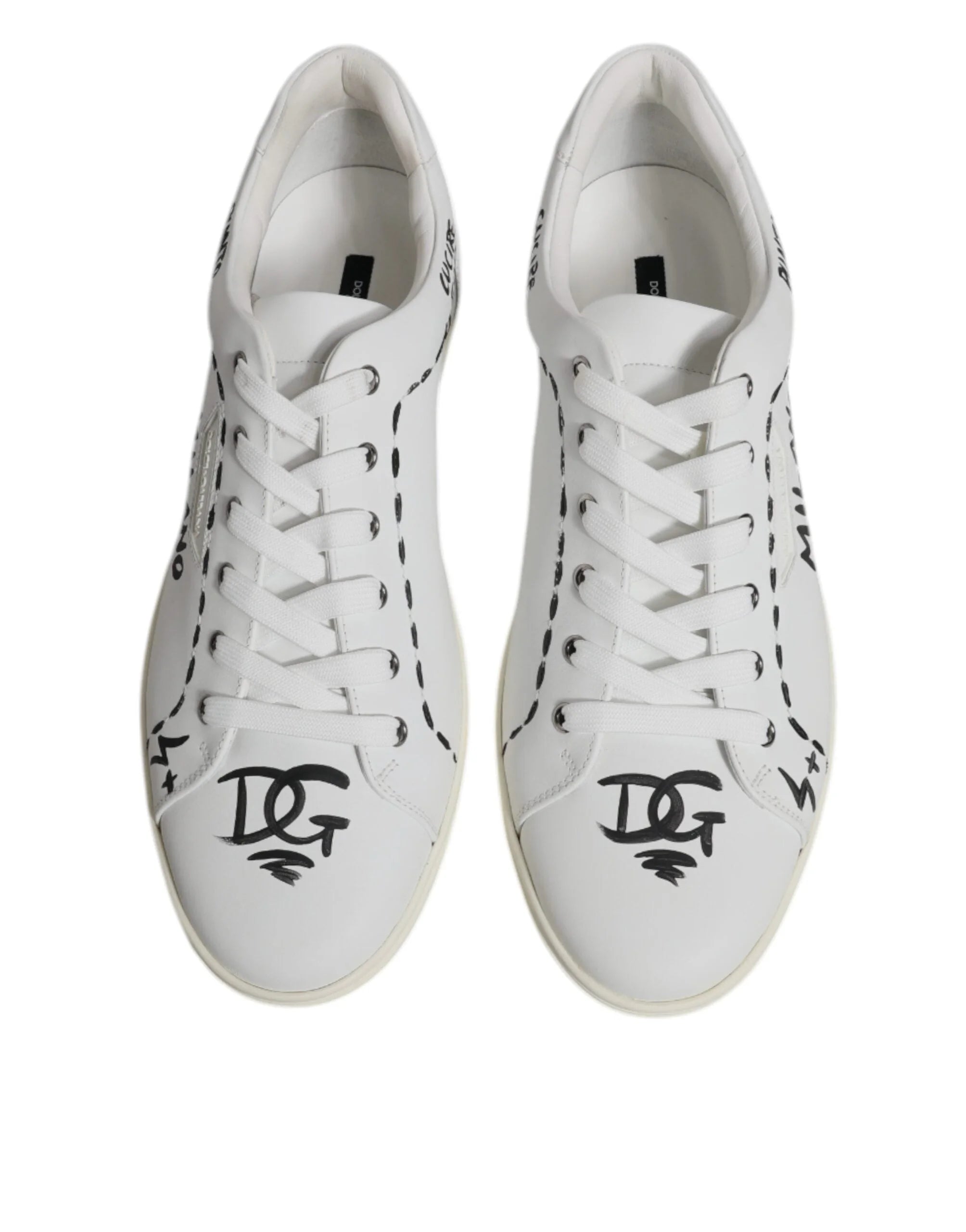 Dolce & Gabbana White Leather Milano Low Top Sneakers Shoes - EU44.5/US11.5 - Sneakers