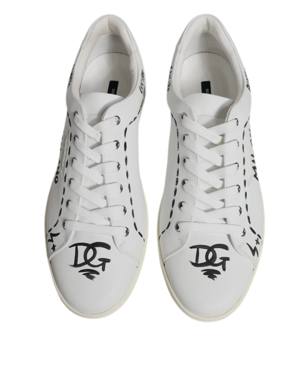 Dolce & Gabbana White Leather Milano Low Top Sneakers Shoes - EU44.5/US11.5 - Sneakers