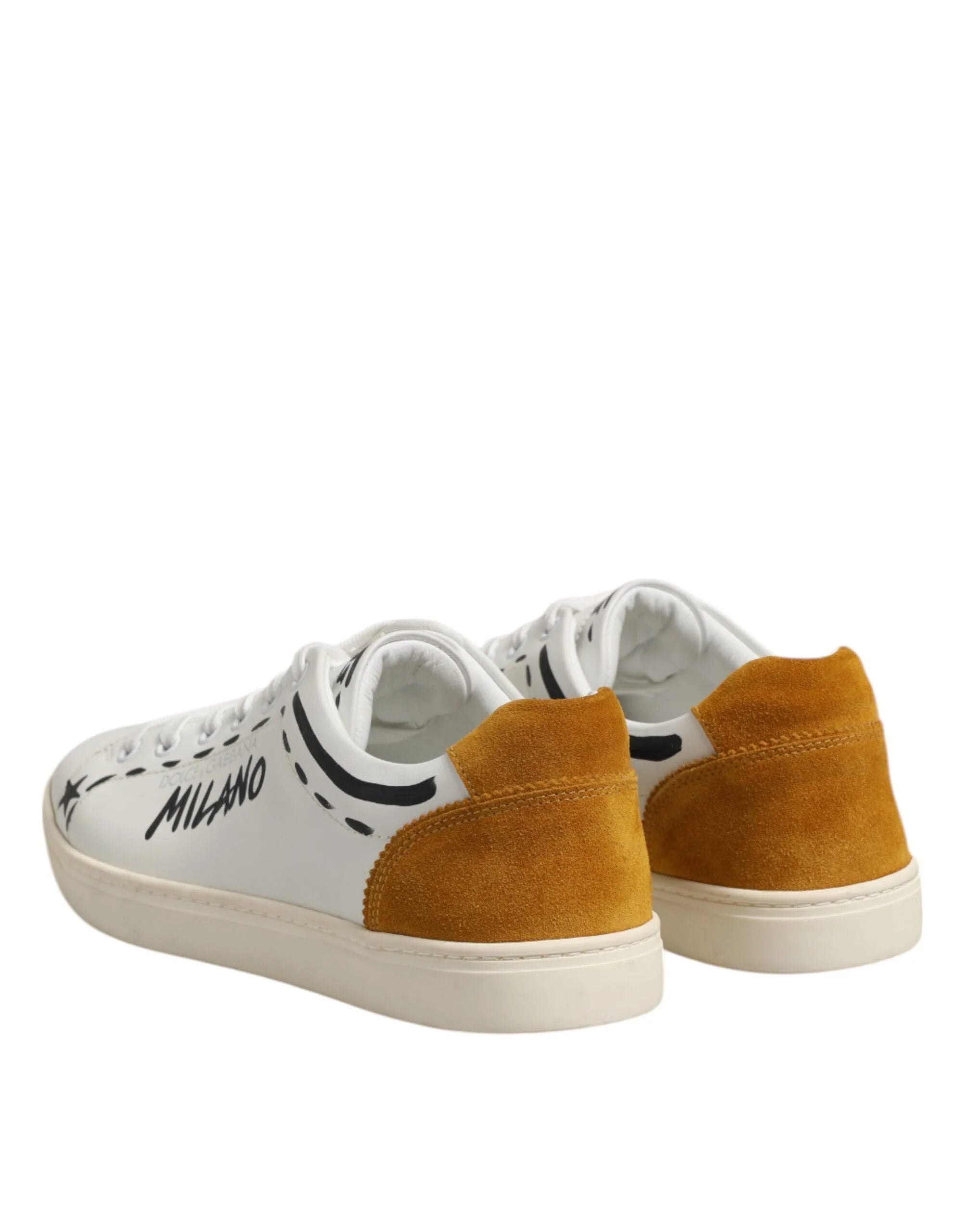 Dolce & Gabbana White Leather MILANO Low Top Sneakers Shoes - Sneakers