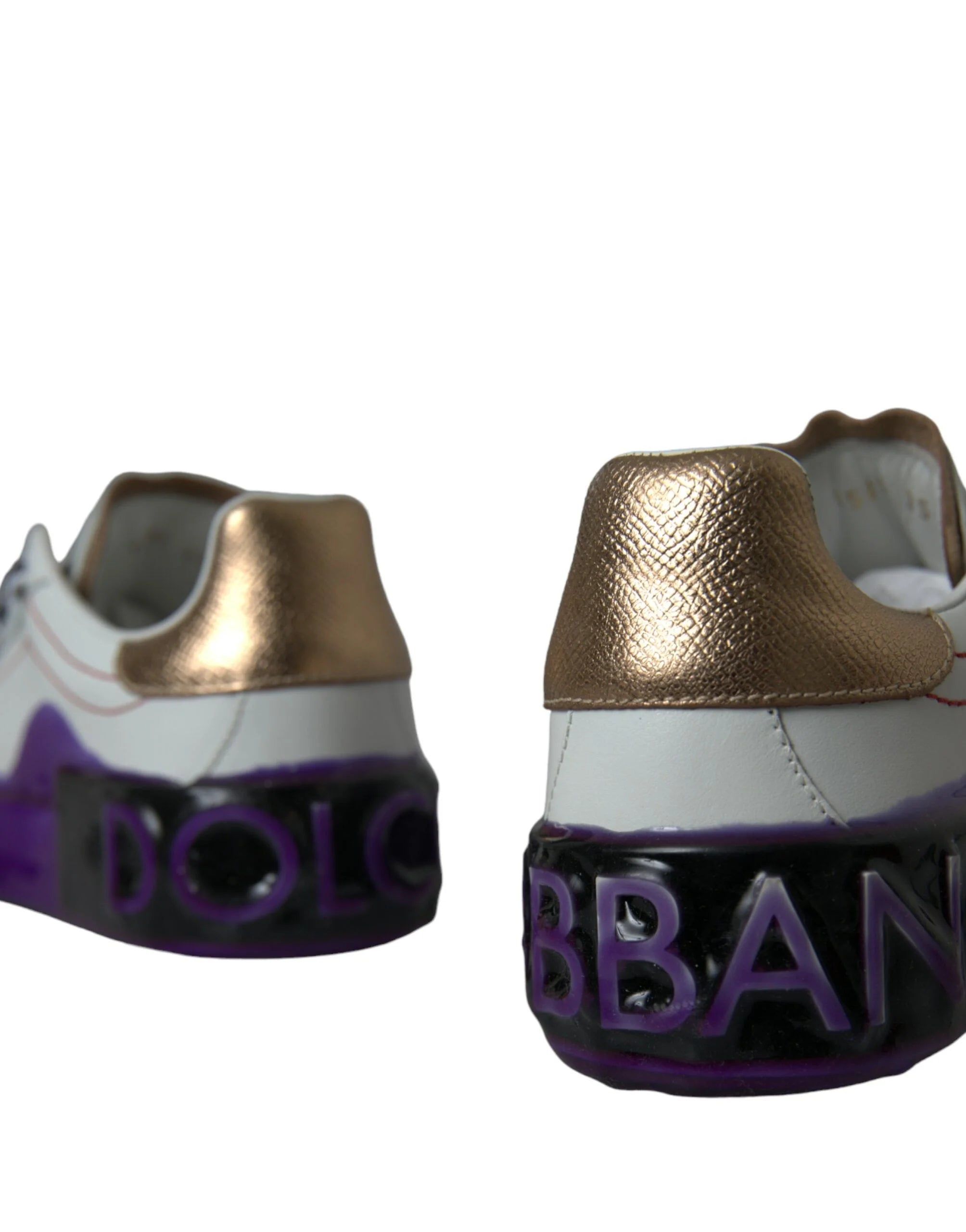 Dolce & Gabbana White Leather Portofino Low Top Sneakers Shoes - EU35/US4.5 - Sneakers