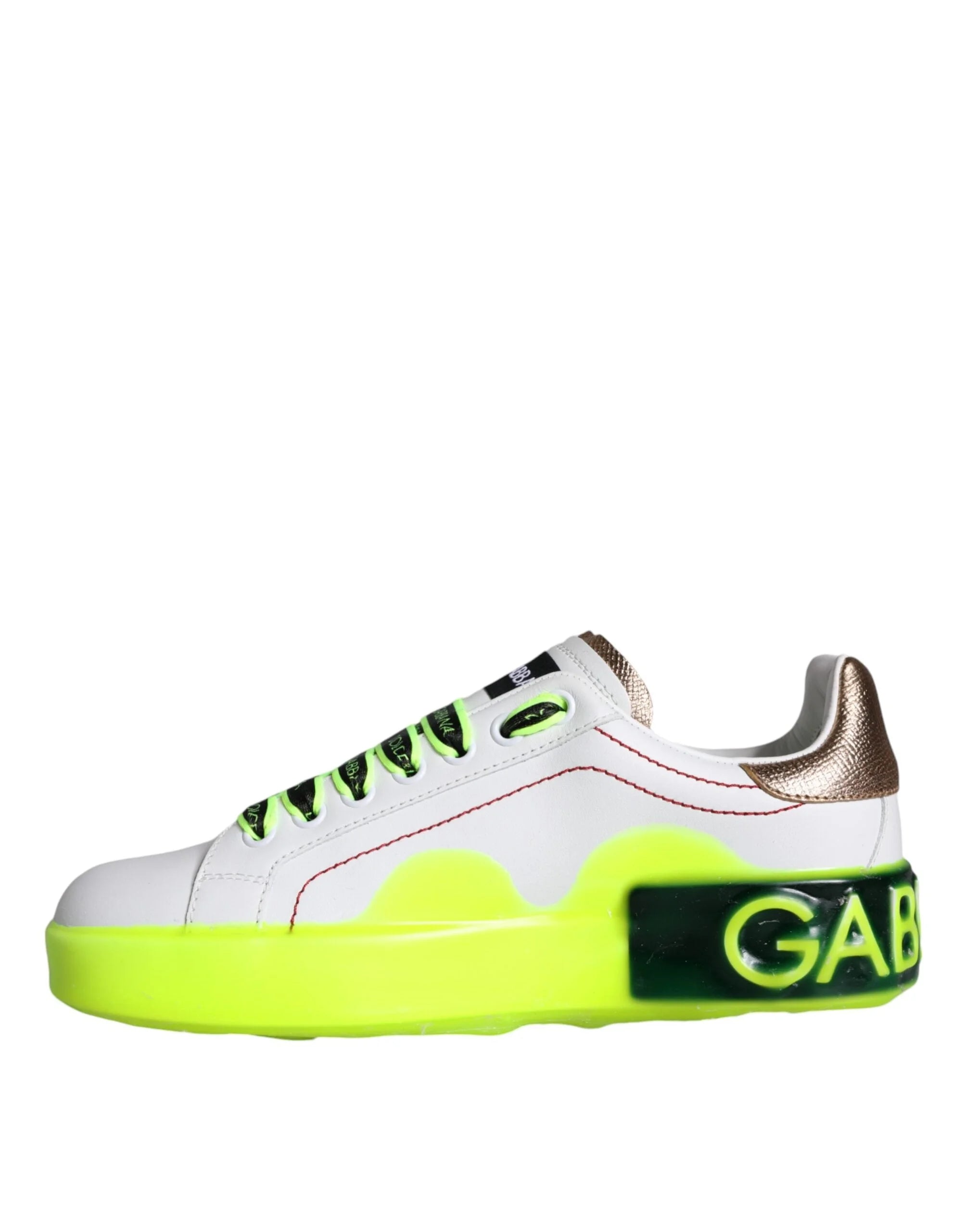 Dolce & Gabbana Weiße Leder Portofino Low Top Sneakers – EU35/US4.5