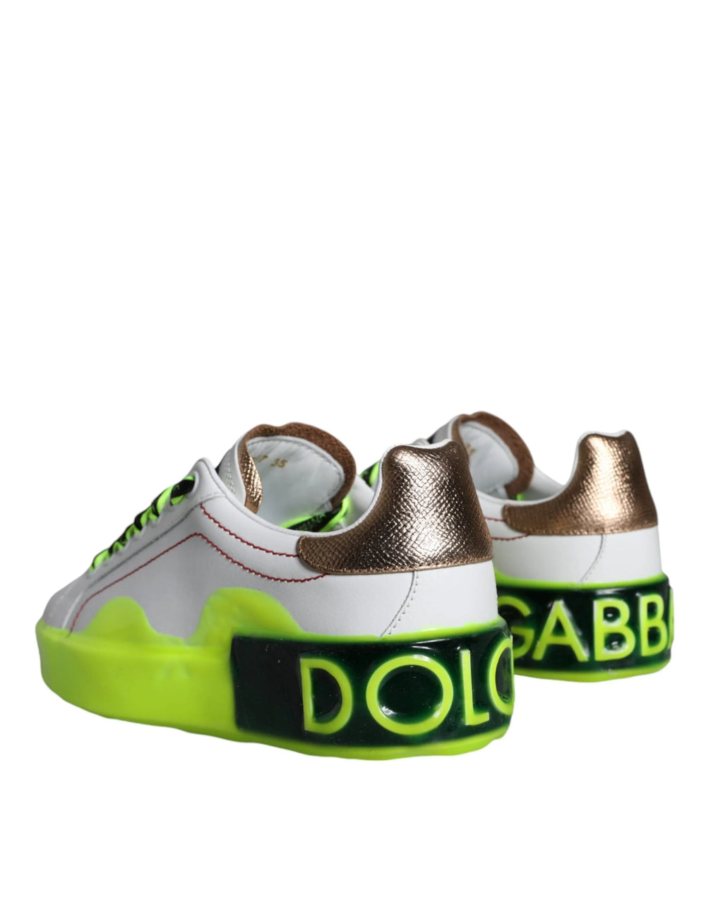 Dolce & Gabbana Weiße Leder Portofino Low Top Sneakers – EU35/US4.5
