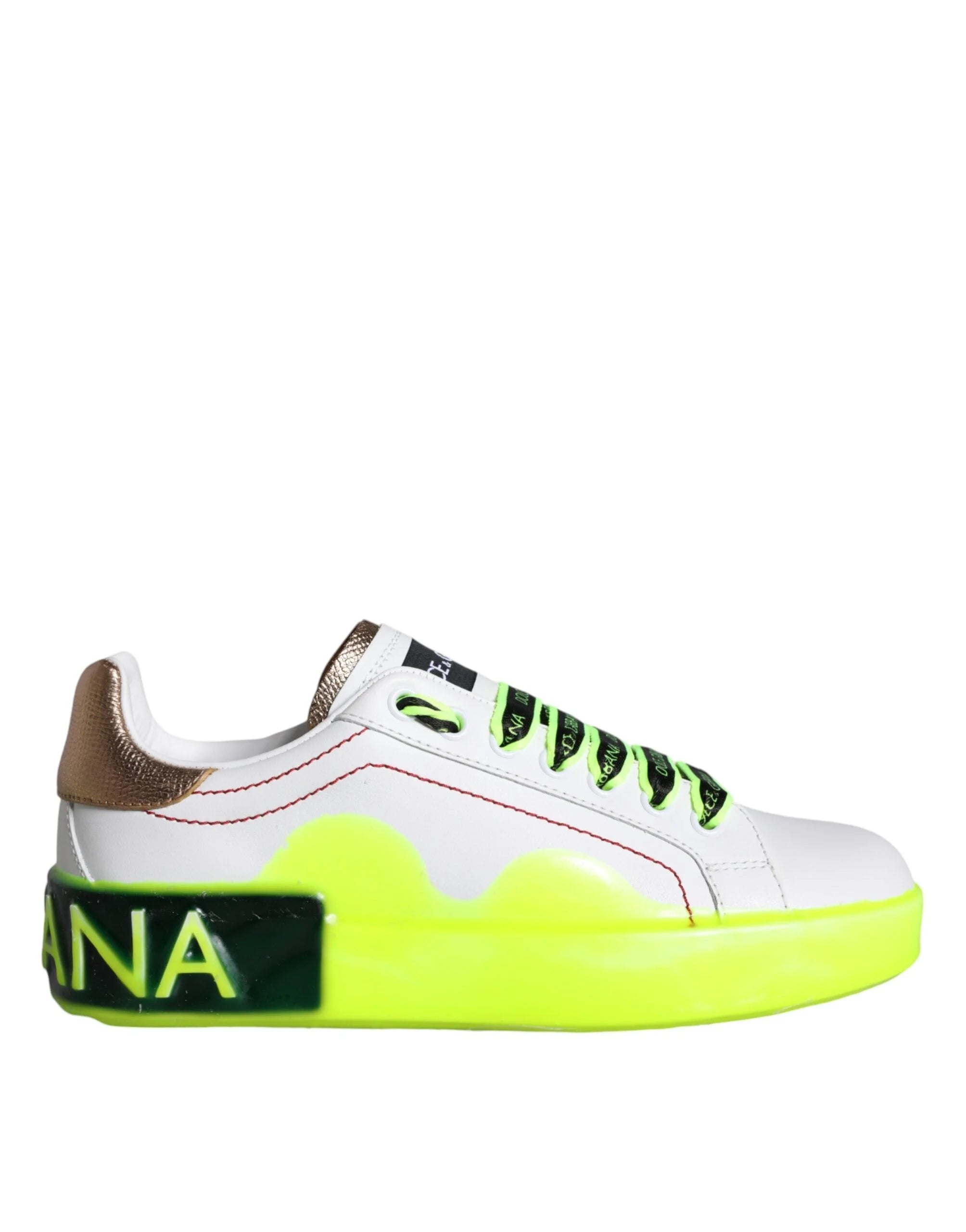 Dolce & Gabbana Weiße Leder Portofino Low Top Sneakers – EU35/US4.5