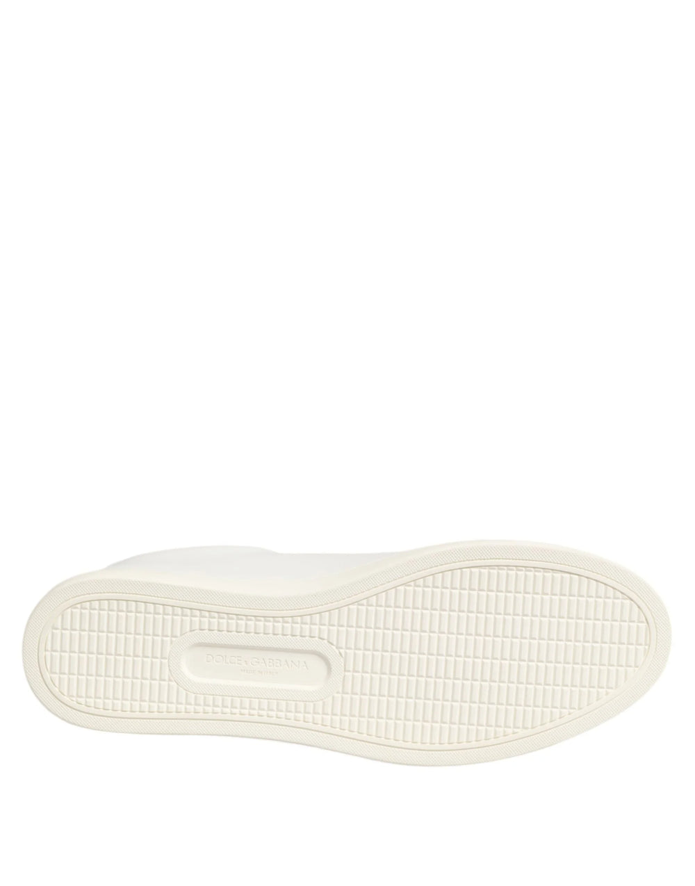 Dolce & Gabbana White Leather Rose Embroidery Low-Top Shoes - Sneakers