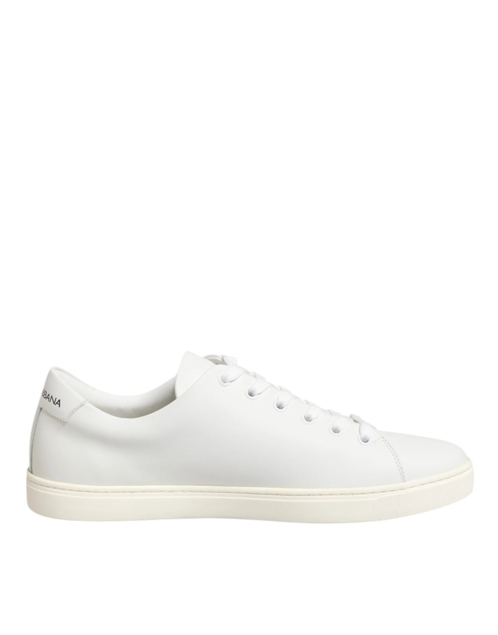 Dolce & Gabbana White Leather Sacre Heart Patch Sneakers Shoes - Sneakers