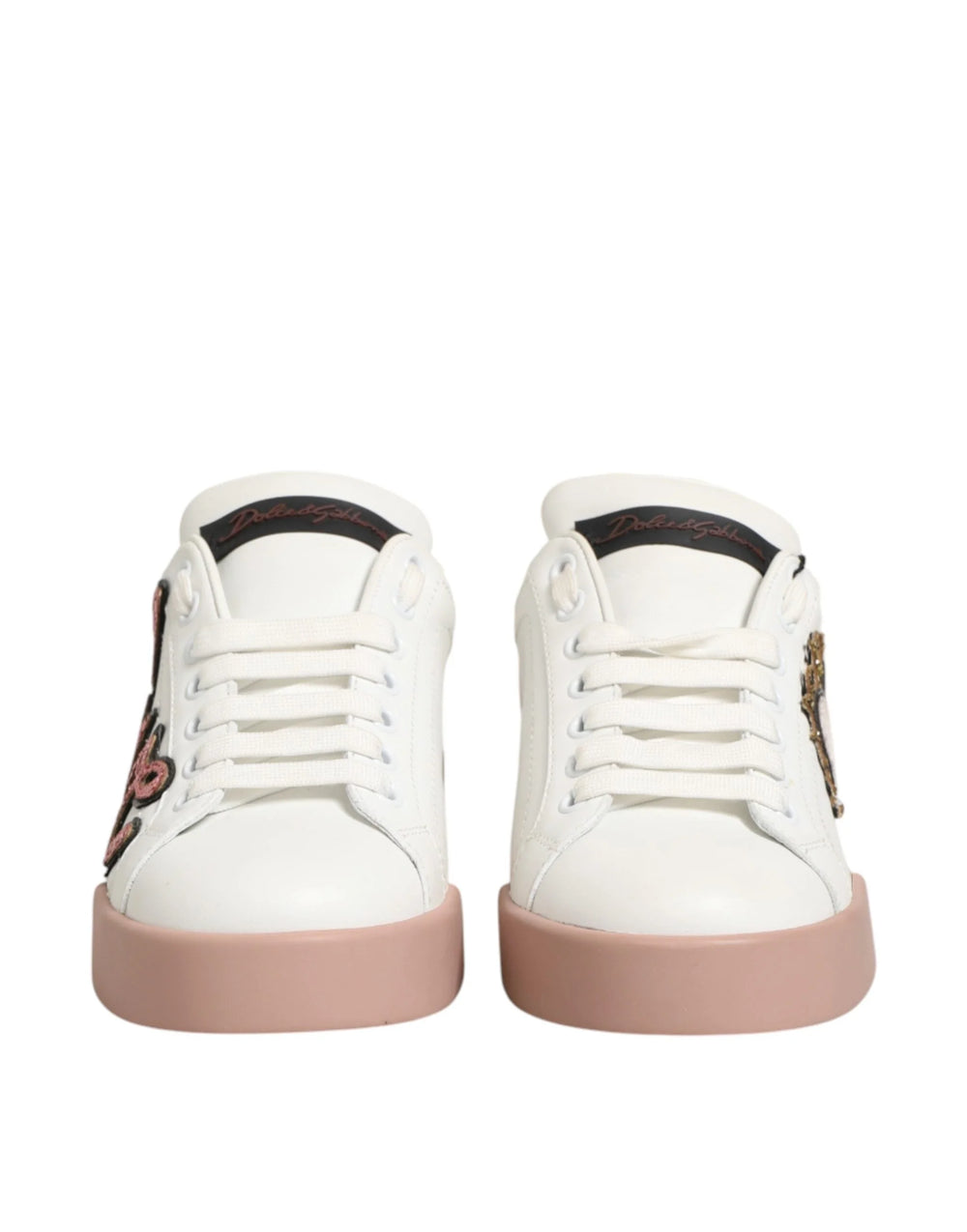Dolce & Gabbana White Leather Sacred Heart Sneakers Shoes - EU35.5/US5