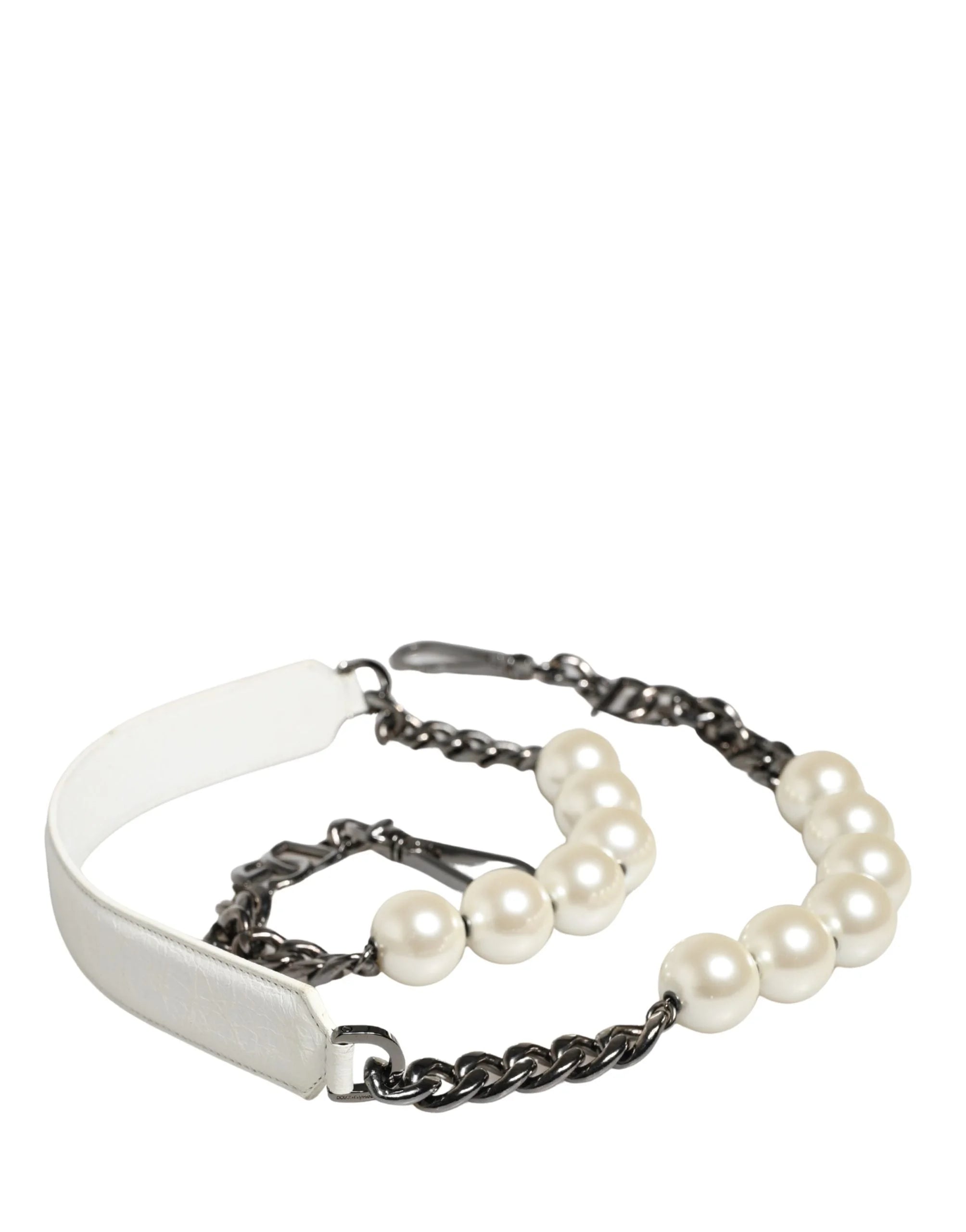 Sangle d'épaule Accessoire Sac en Cuir Blanc Argenté Dolce & Gabbana