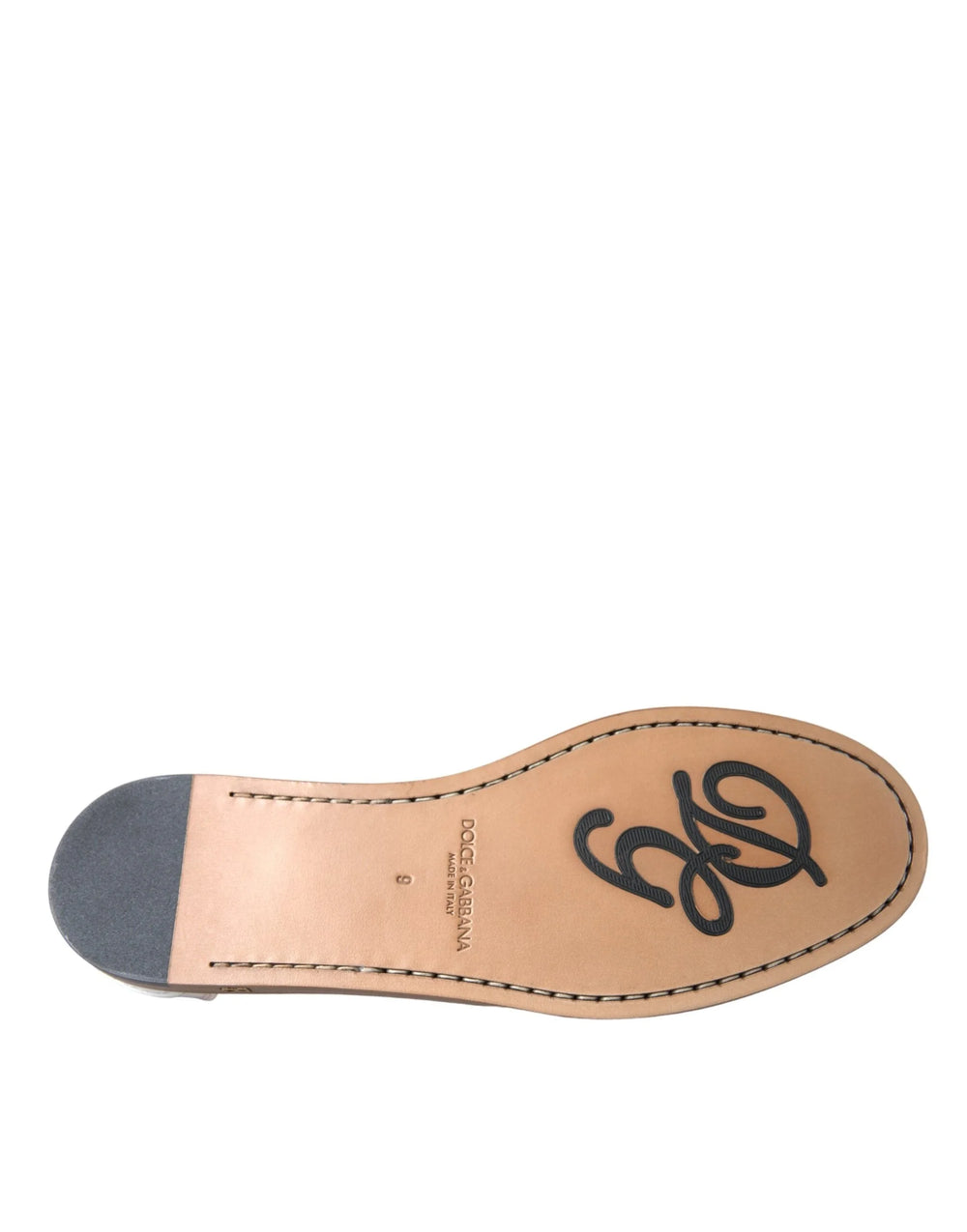 Dolce & Gabbana White Leather Slip On Mocassin Loafers Shoes - Flats