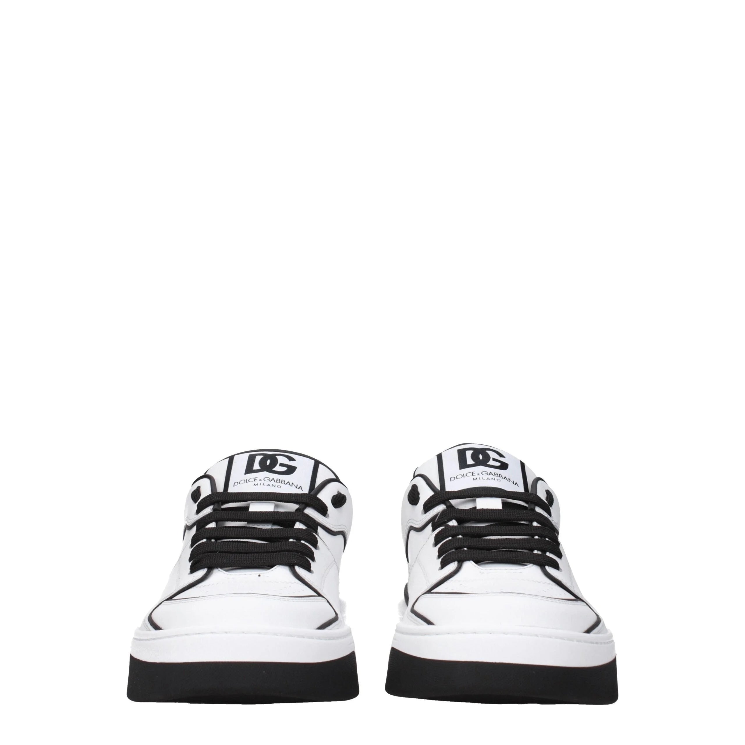 Dolce & Gabbana White Leather Sneakers - EU41/US8