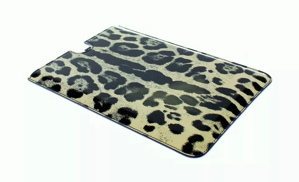 Dolce & Gabbana White Leopard Pattern Leather eBook Cover Tablet Case - Handheld Device Accessories