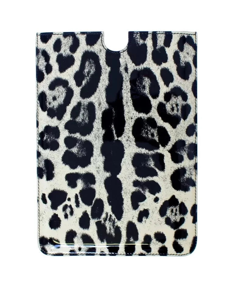 Dolce & Gabbana White Leopard Pattern Leather eBook Cover Tablet Case - Handheld Device Accessories