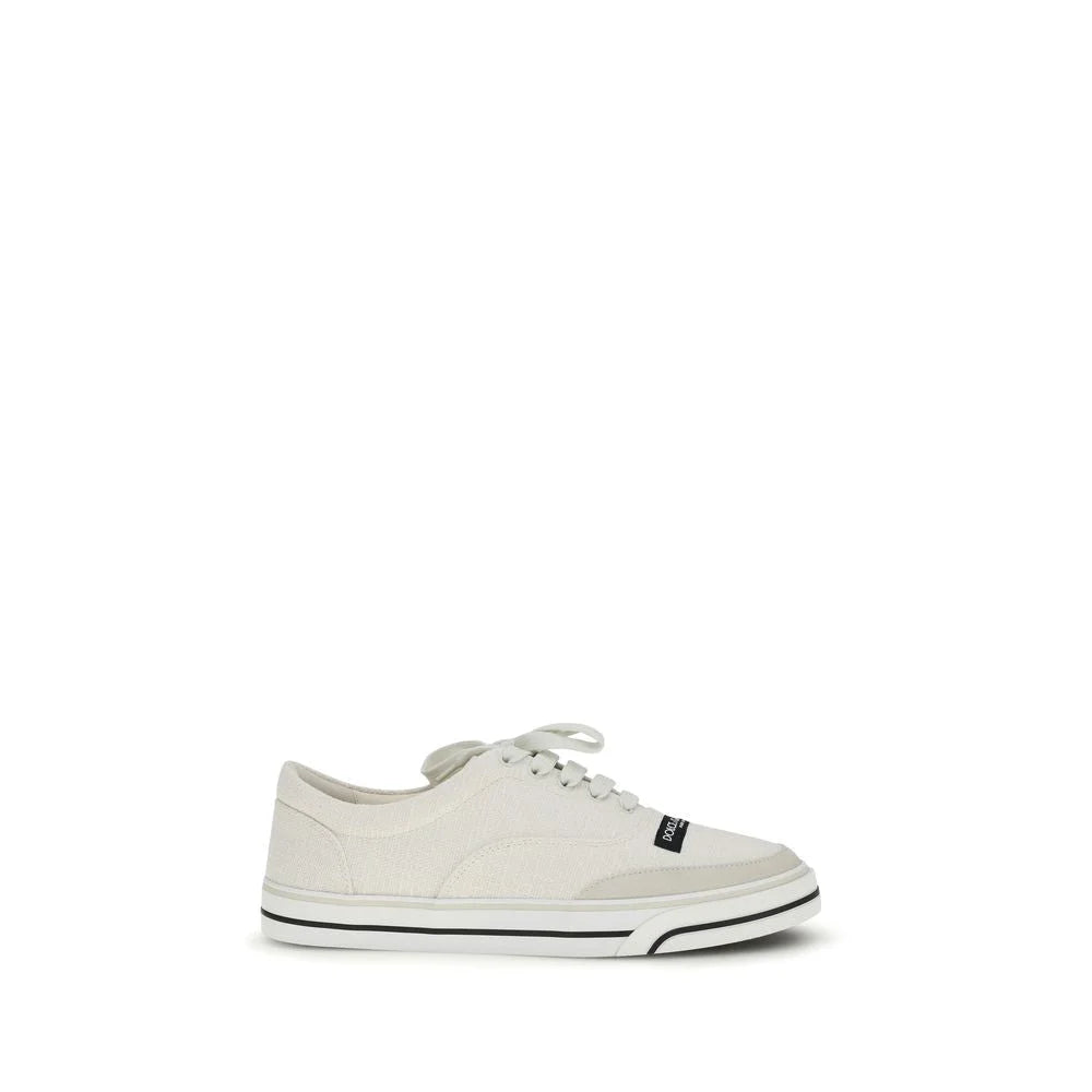 Sneakers Low Top Dolce & Gabbana Brancas em Linho