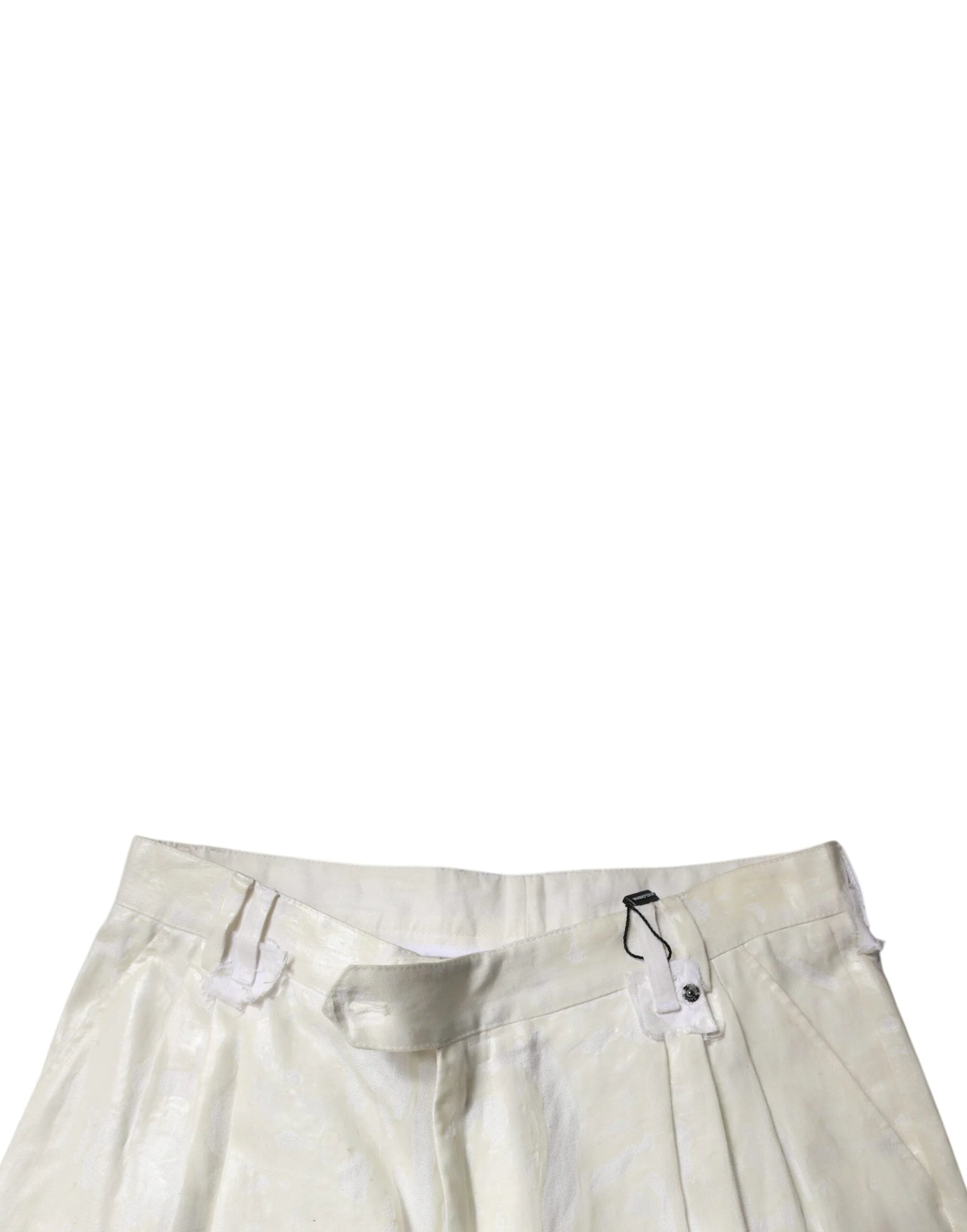 Dolce & Gabbana White Linen Mid Waist Straight Men Denim Jeans - IT48 | M - Jeans