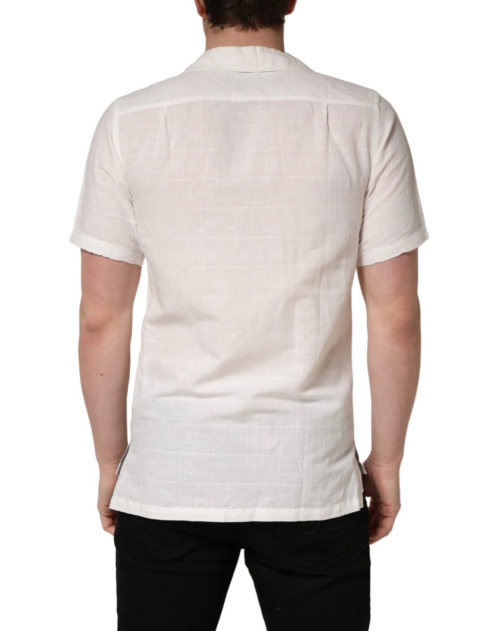 Dolce & Gabbana White Linen Short Sleeves Button Down Shirt - IT37 | XS