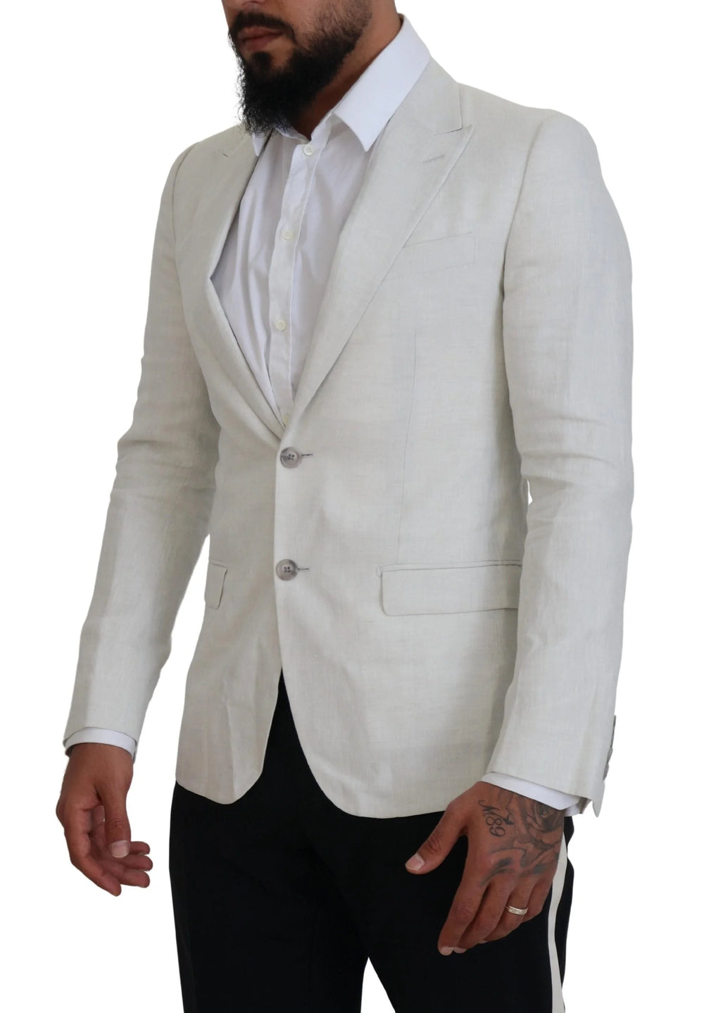 Dolce & Gabbana White Linen Slim Fit Jacket Blazer - IT44 | XS - Sport Jackets