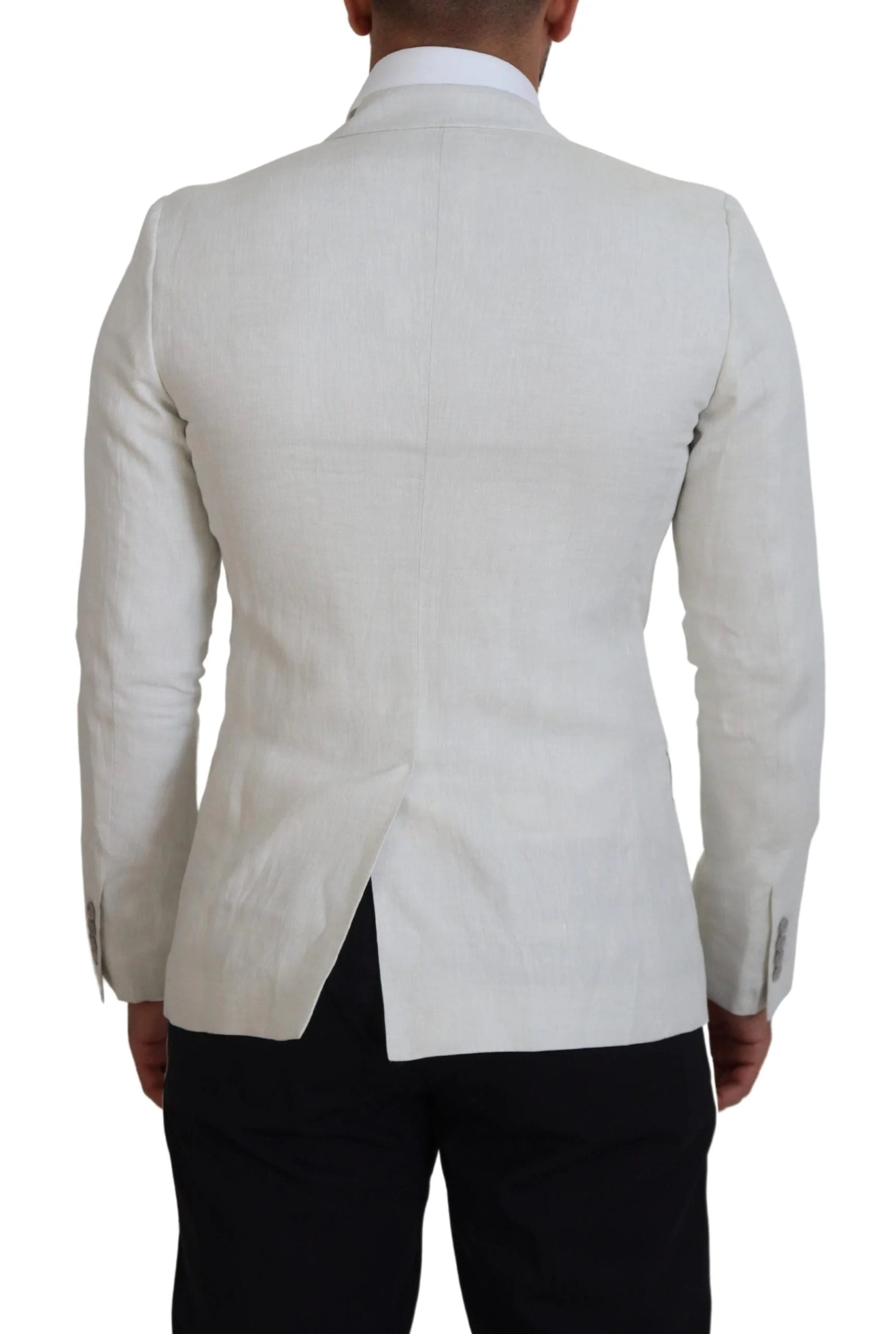 Dolce & Gabbana White Linen Slim Fit Jacket Blazer - IT44 | XS - Sport Jackets