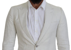 Dolce & Gabbana White Linen Slim Fit Jacket Blazer - IT44 | XS - Sport Jackets