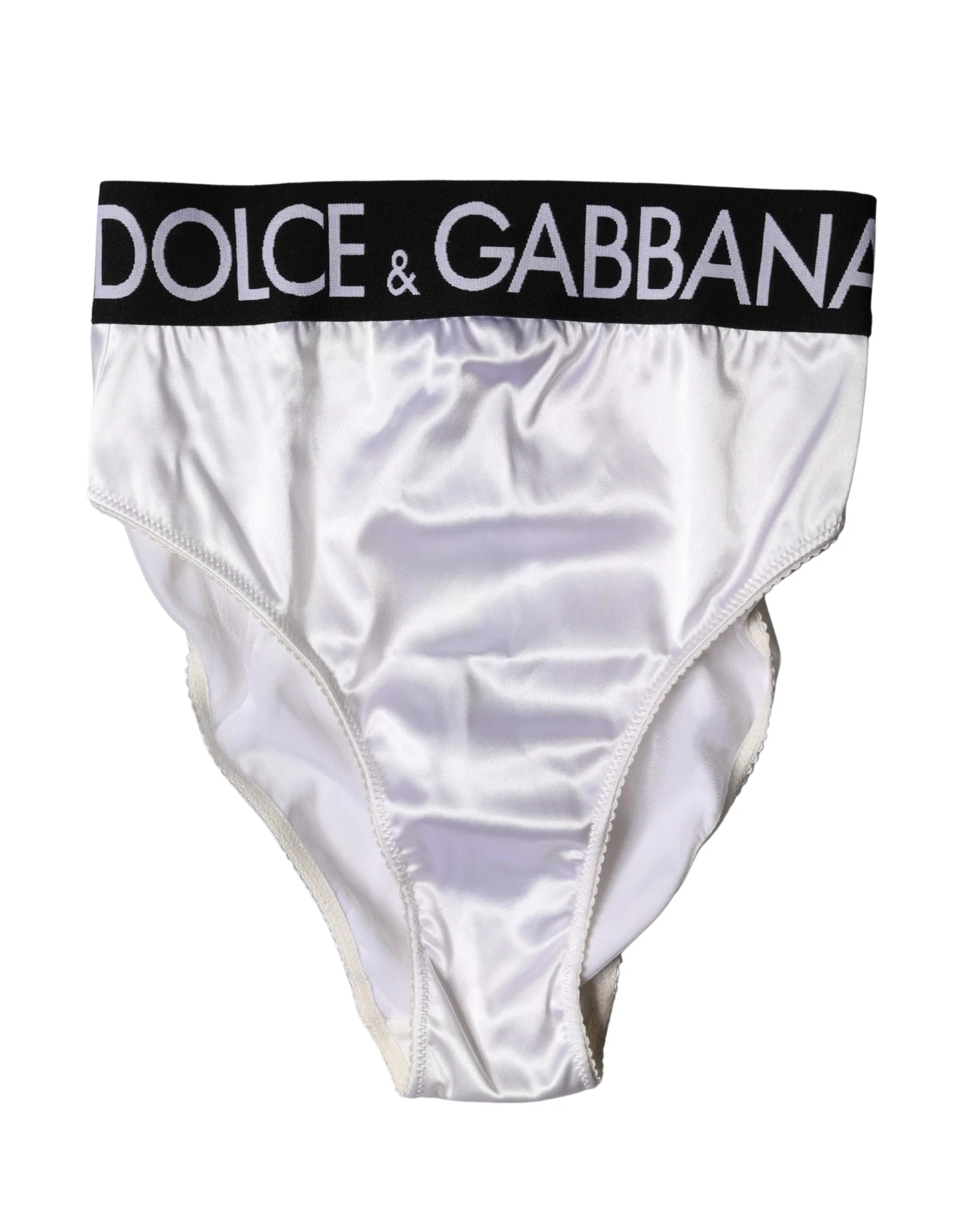 Dolce & Gabbana White Logo Brief High Waist Panty Underwear - IT2 | S